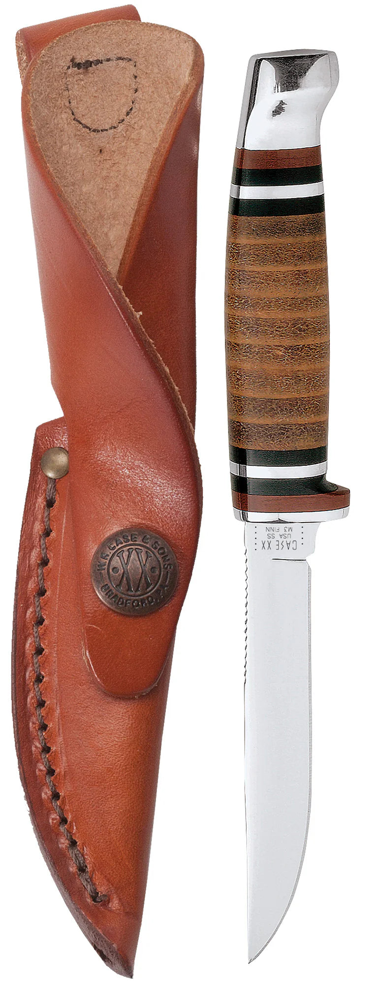 Case Cutlery - Leather Mini FINN Hunter with Leather Sheath #CA379