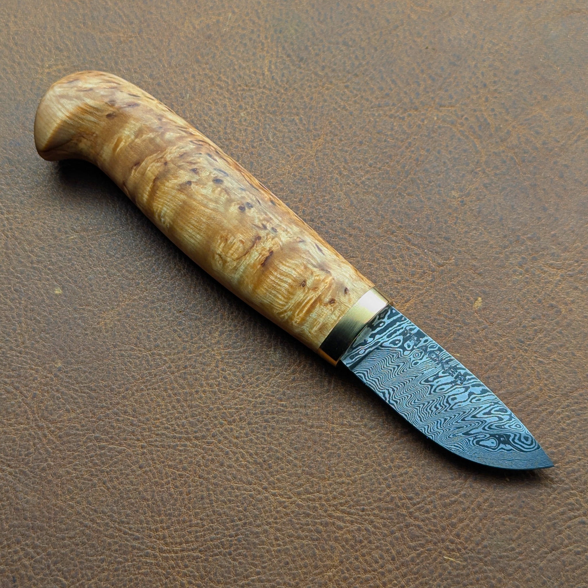Thacker Knives #24 "Bird's Head" Damascus Puukko