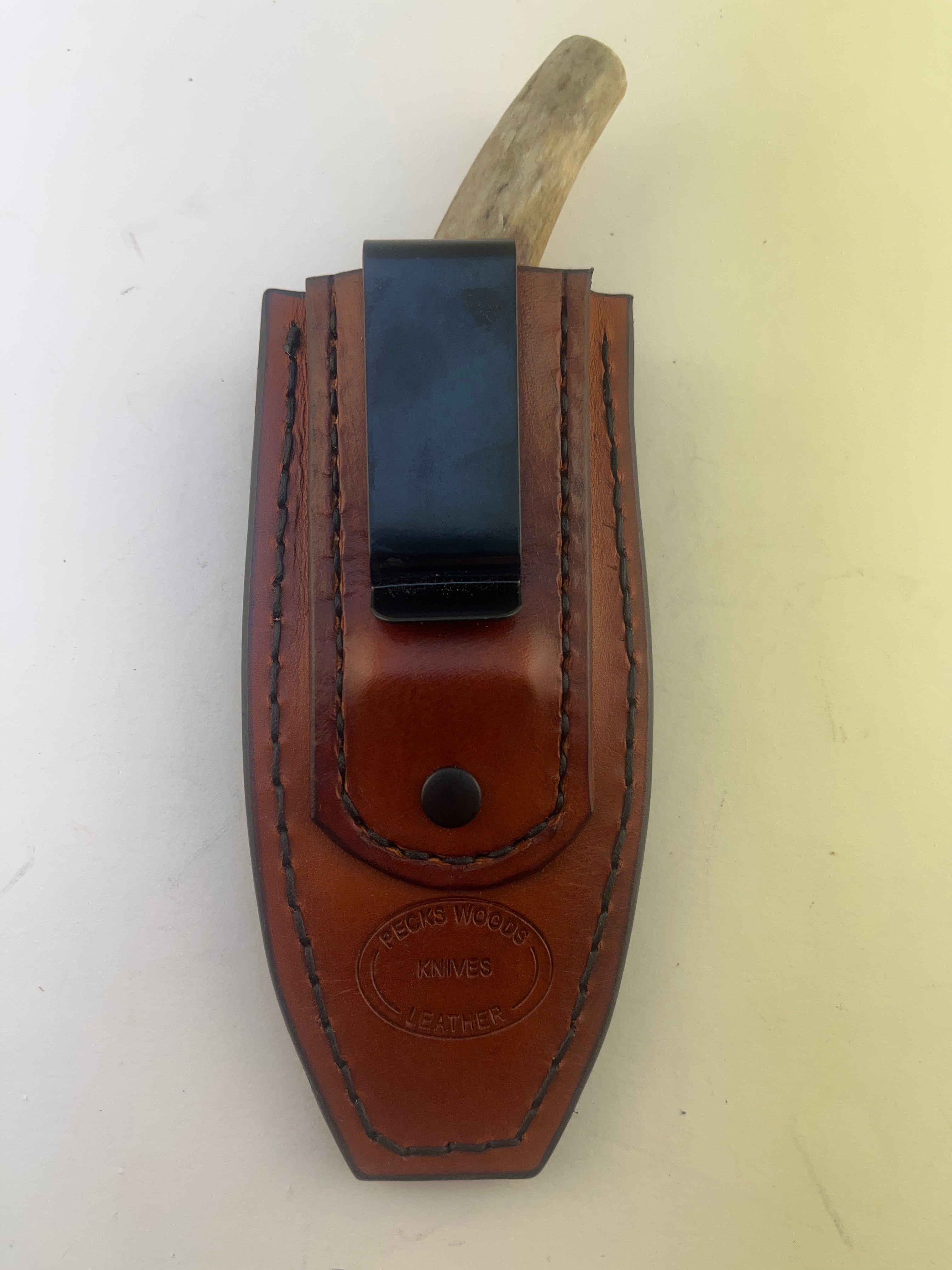 Pecks Woods Leather - Whitetail antler boot knife #111