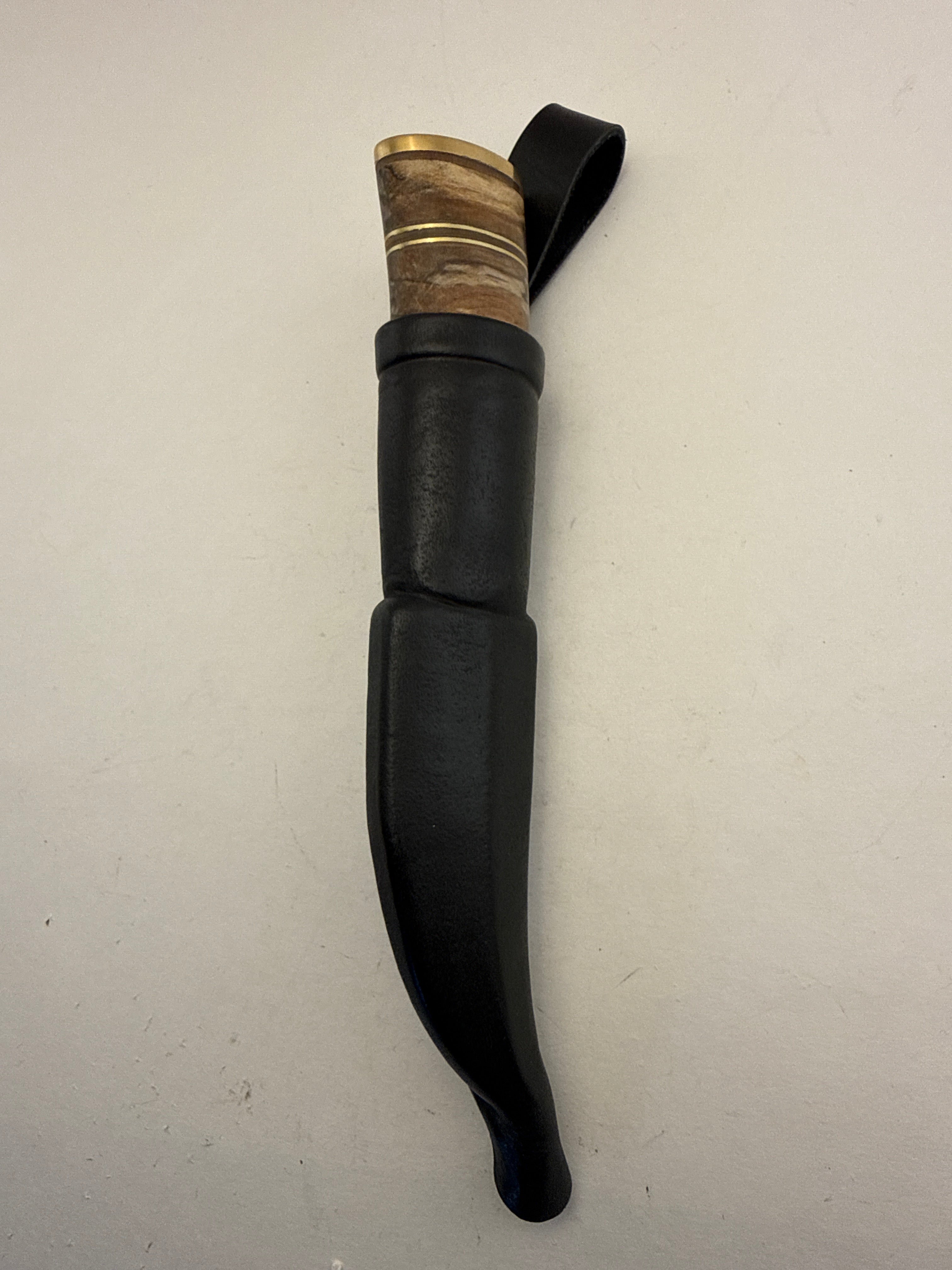 R.Nurmi PUUKKO - #27 Stabilized Spalted Birch, Birch Bark/Brass Spacers
