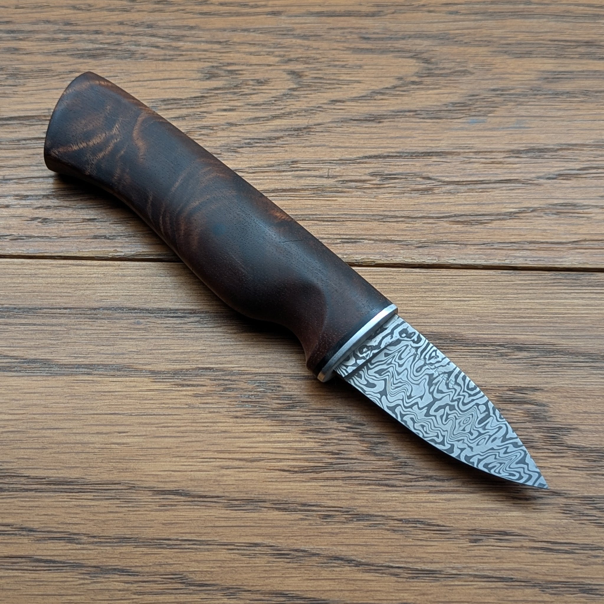 Thacker Knives #29 Damasteel Koa Utility