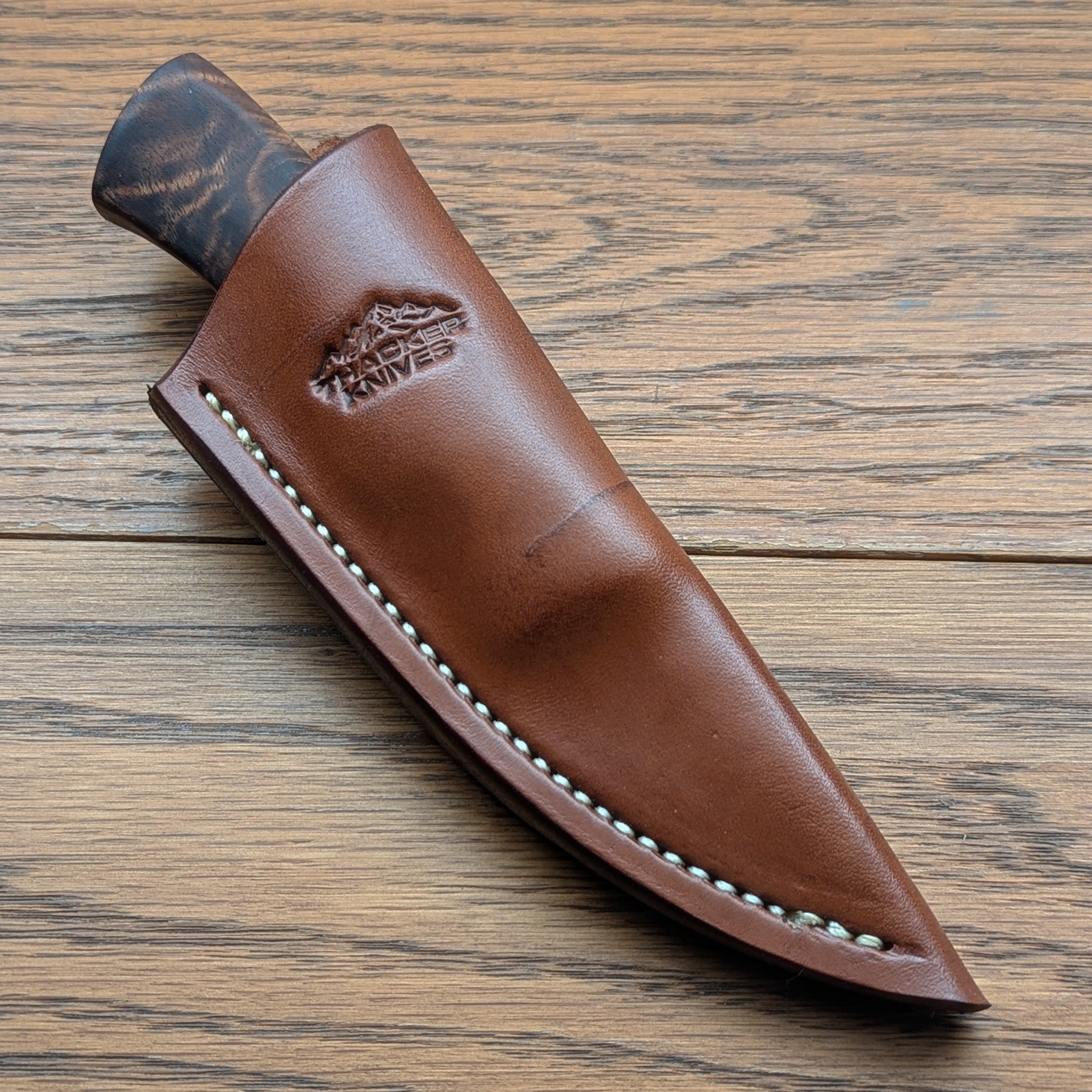 Thacker Knives #29 Damasteel Koa Utility