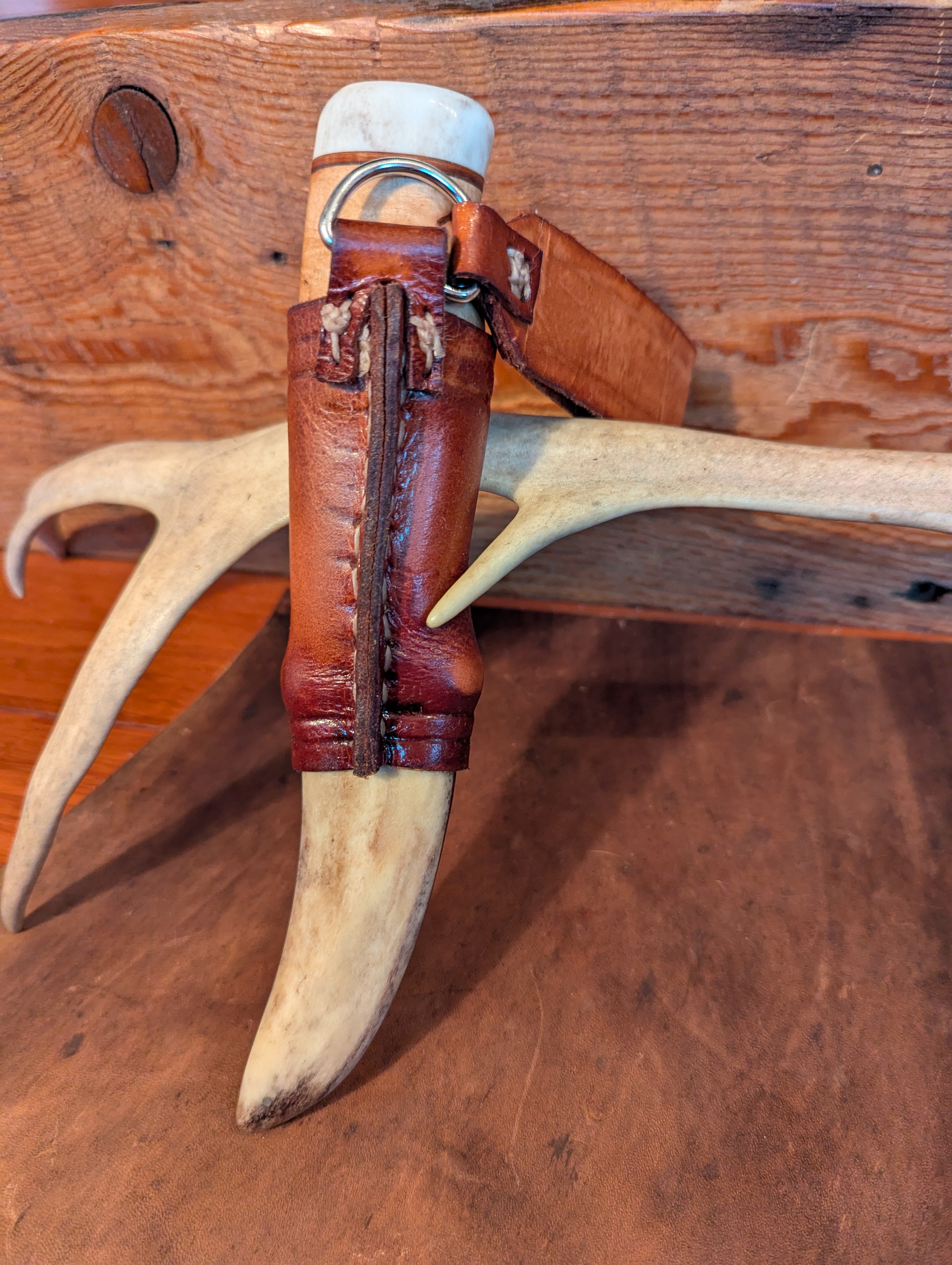 New Mountain Knives - Cherry Burl / Reindeer Antler / Birch Bark #10