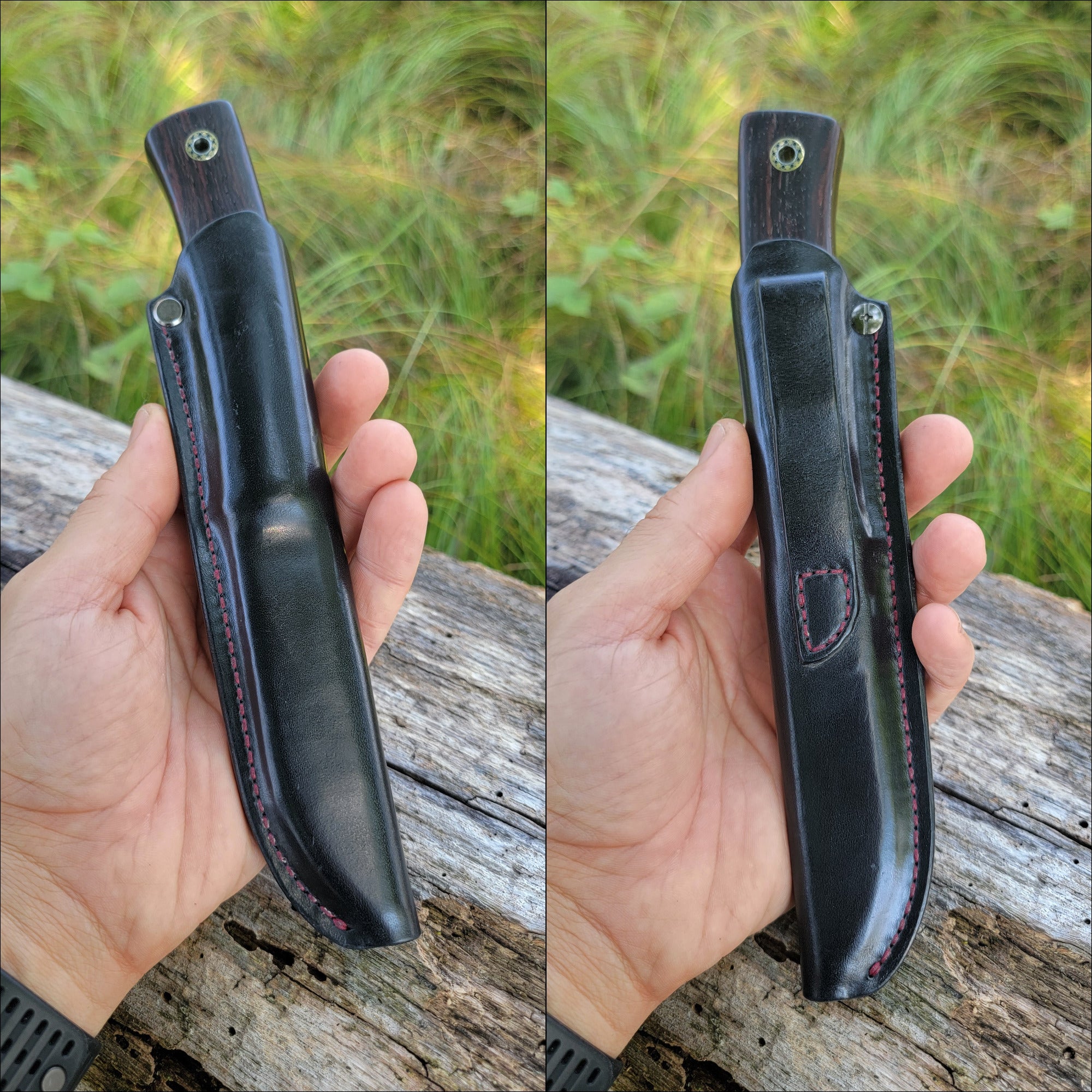 Pete's Custom Knives - Utility puukko- Green TruStone and Mokume Gane. #22