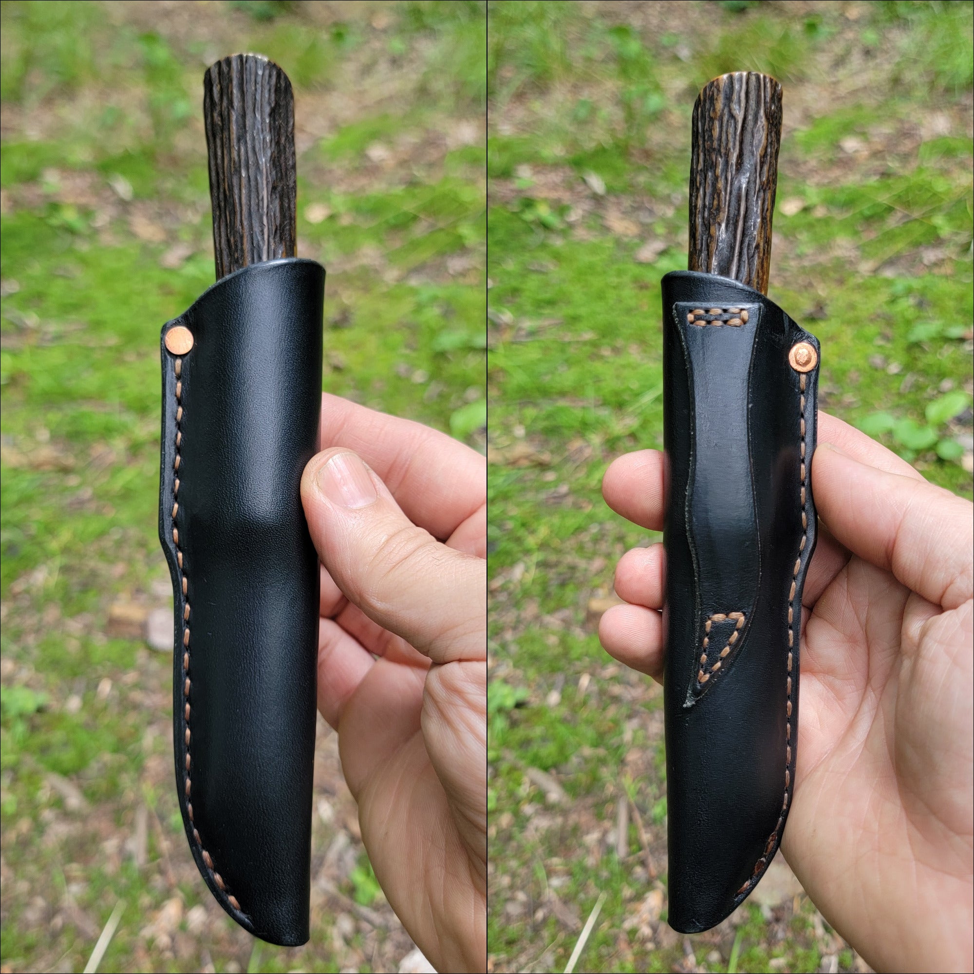 Pete's Custom Knives - All-around Knife. Lauri 95 - White Turquoise with gold web #36