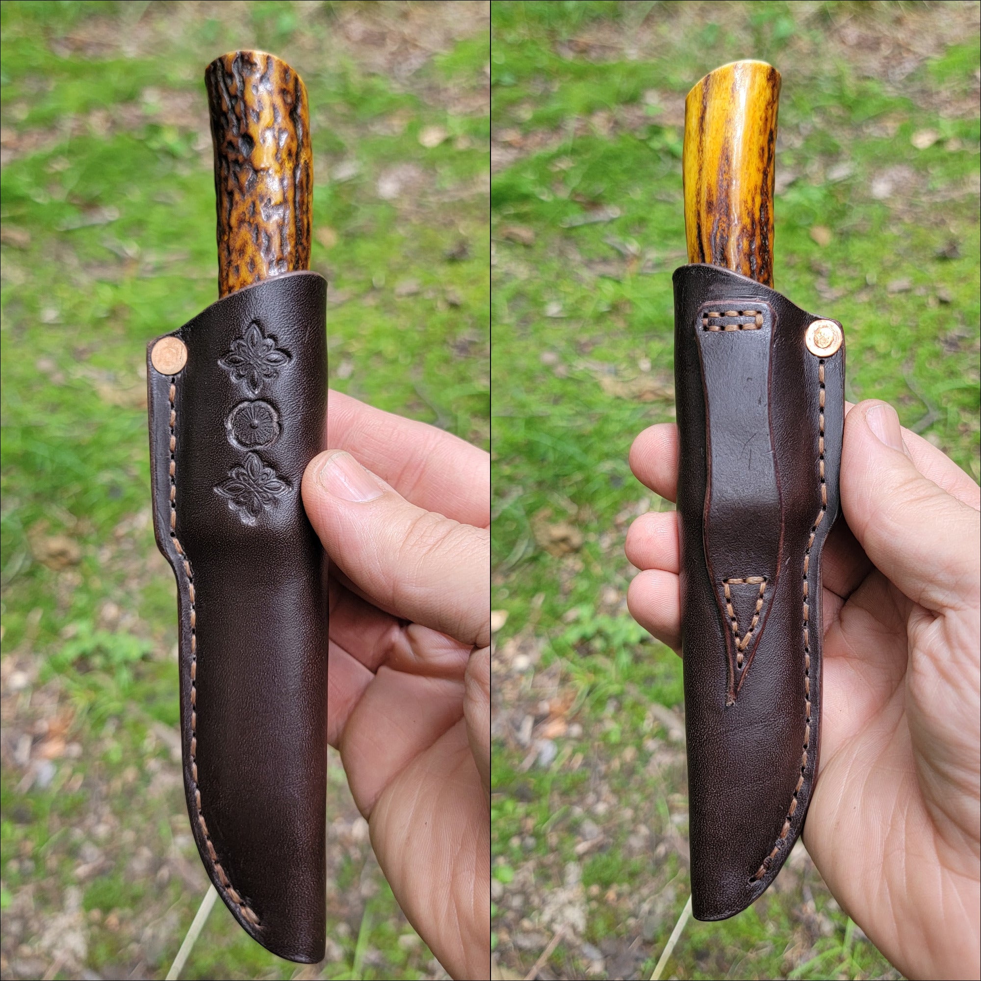 Pete's Custom Knives - All-around Knife. Lauri 95 - Turquoise with copper web #37