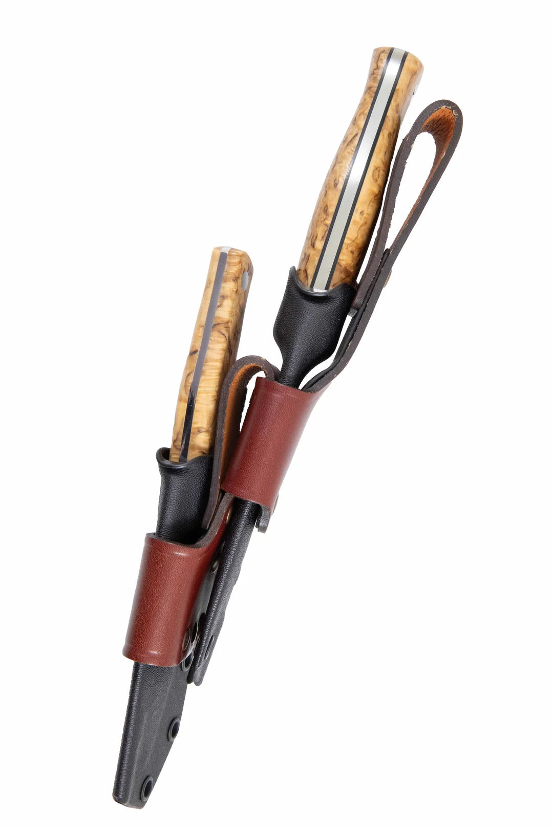 Casstrom Hunter's Combo, Double hunting Knife Set, Stabilized Curly Birch