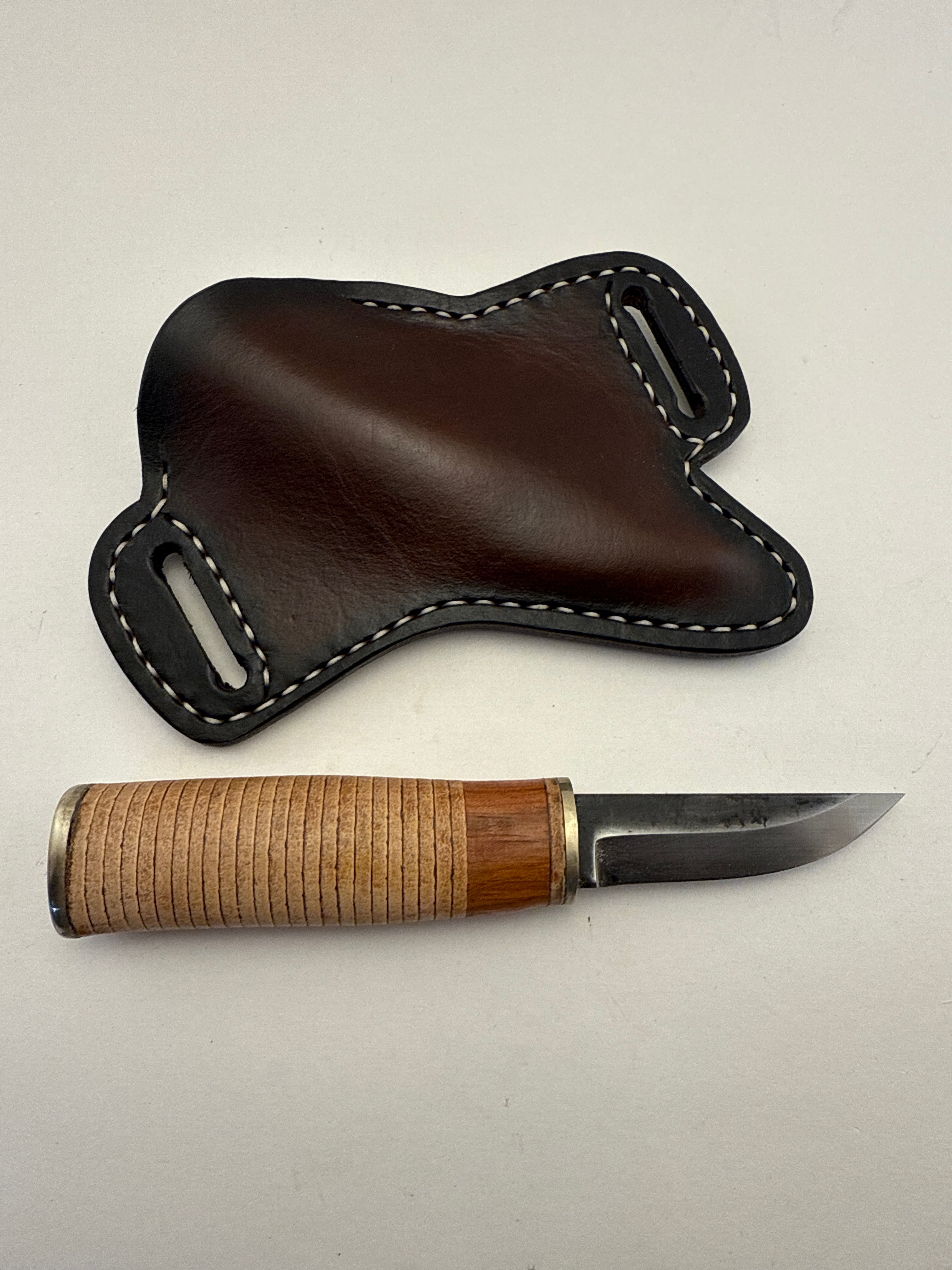 Pecks Woods Leather - Leather Spacer Handle with Cross Draw Sheath #125