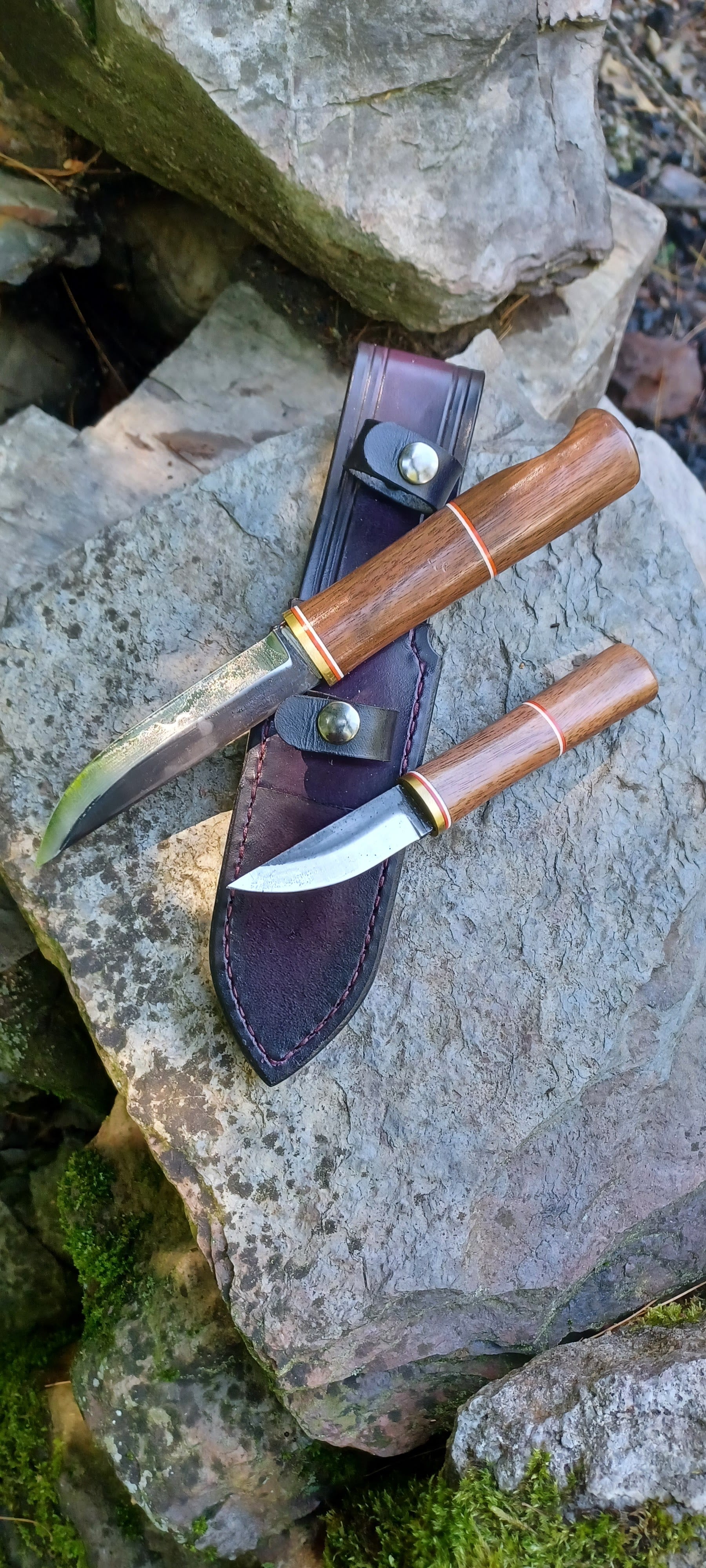 Pecks Woods Leather - Double Set! Black Walnut / G10 #169