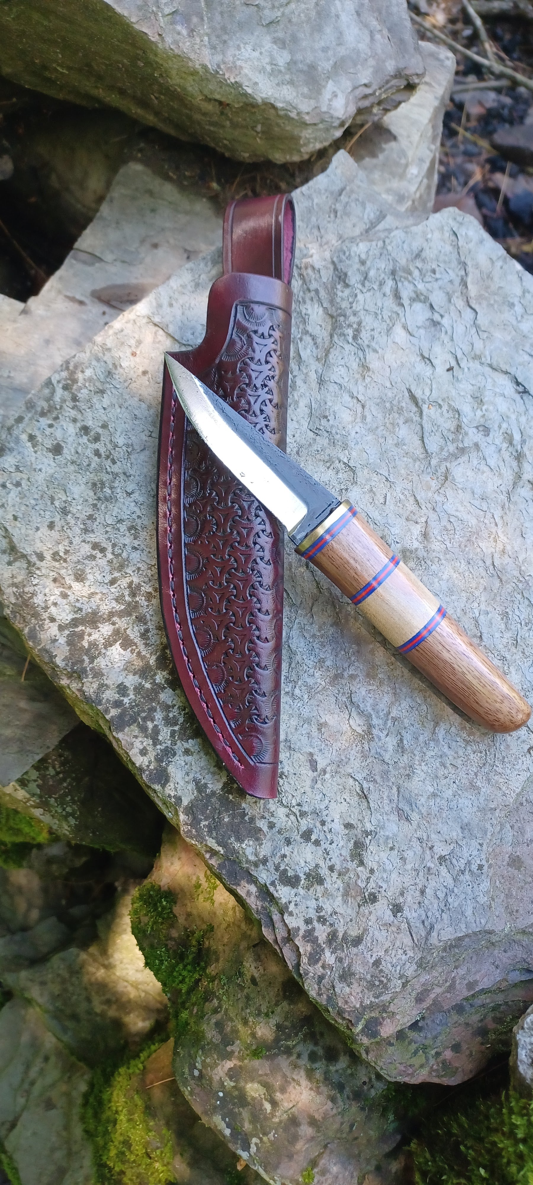 Pecks Woods Leather - Black Walnut and Maple / G10 Spacers #170