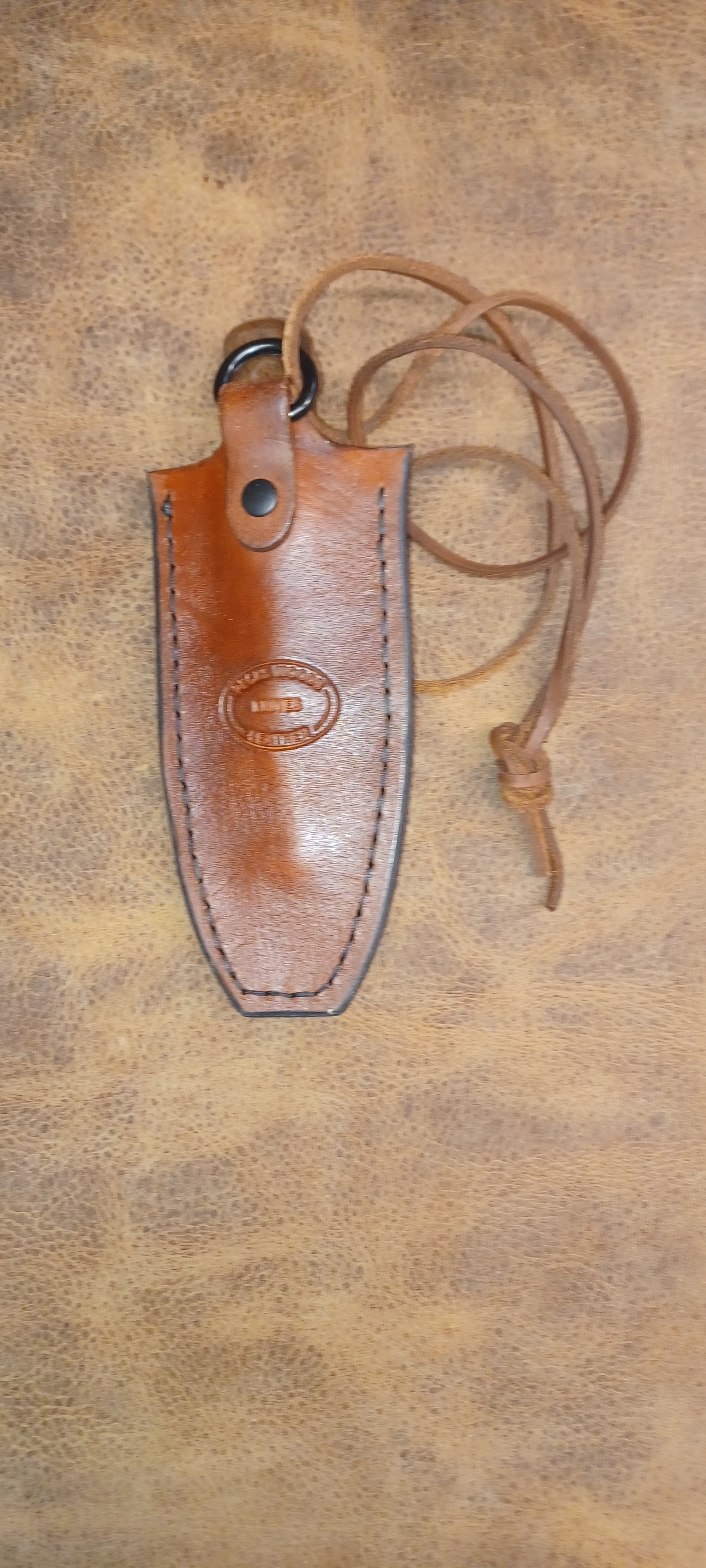 Pecks Woods Leather - Black Walnut neck knife #173