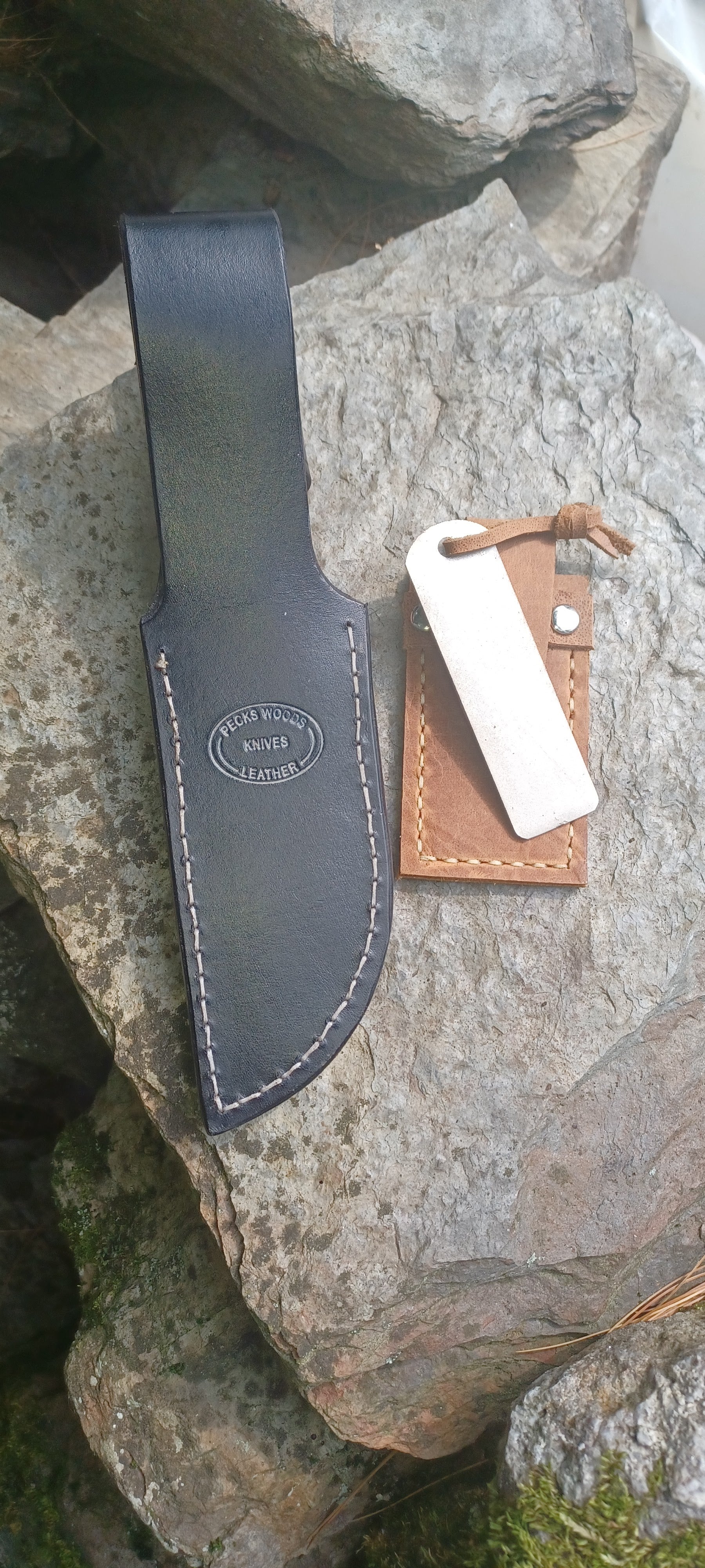 Pecks Woods Leather - Black Walnut, G10 and Leather Spacers #178