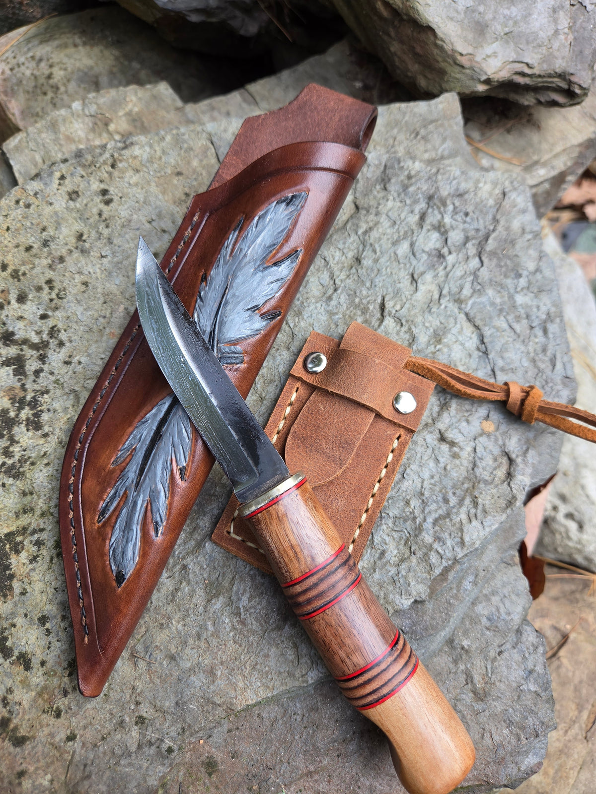 Pecks Woods Leather - Black Walnut / Leather / G10 #185