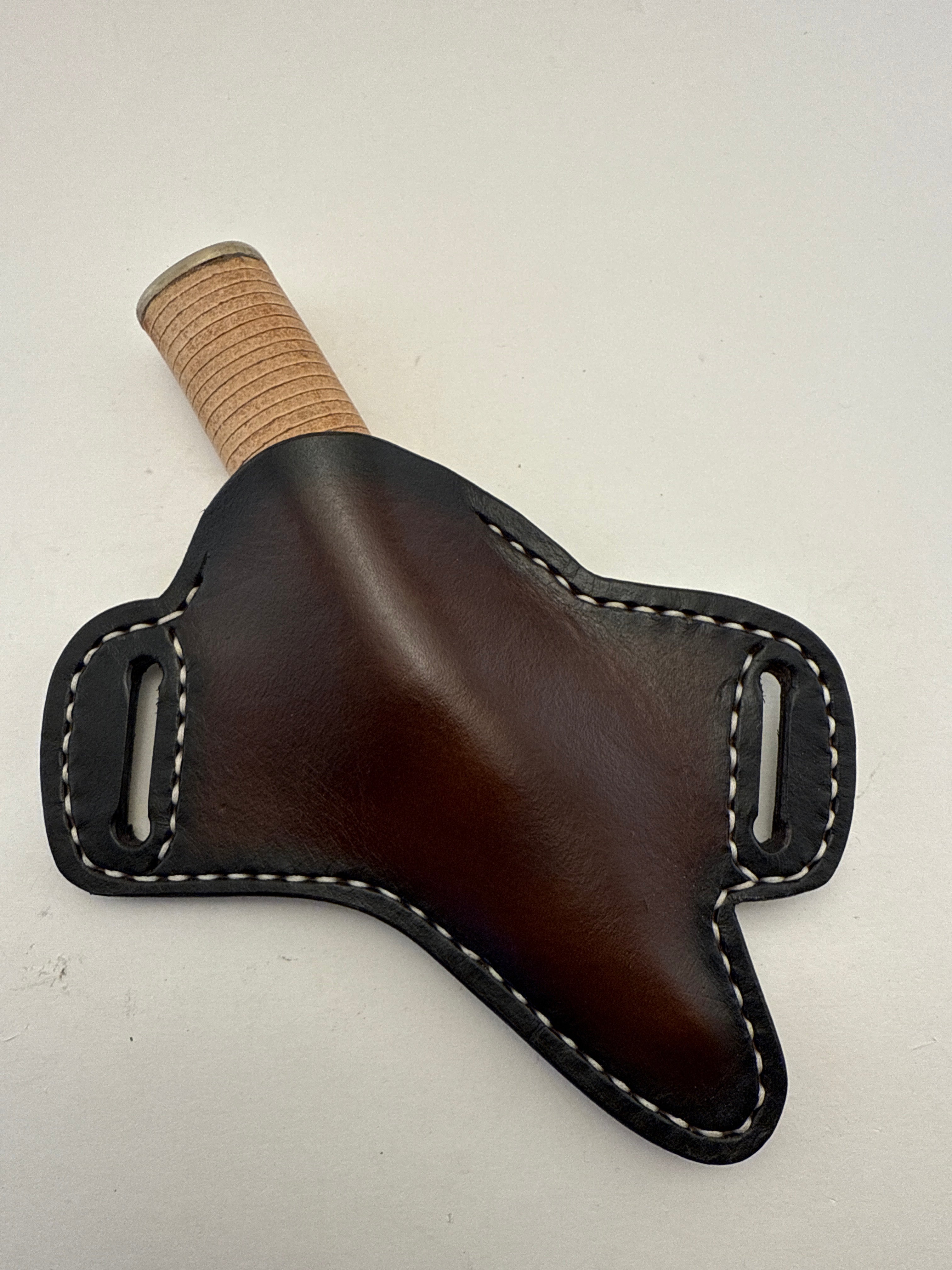 Pecks Woods Leather - Leather Spacer Handle with Cross Draw Sheath #125