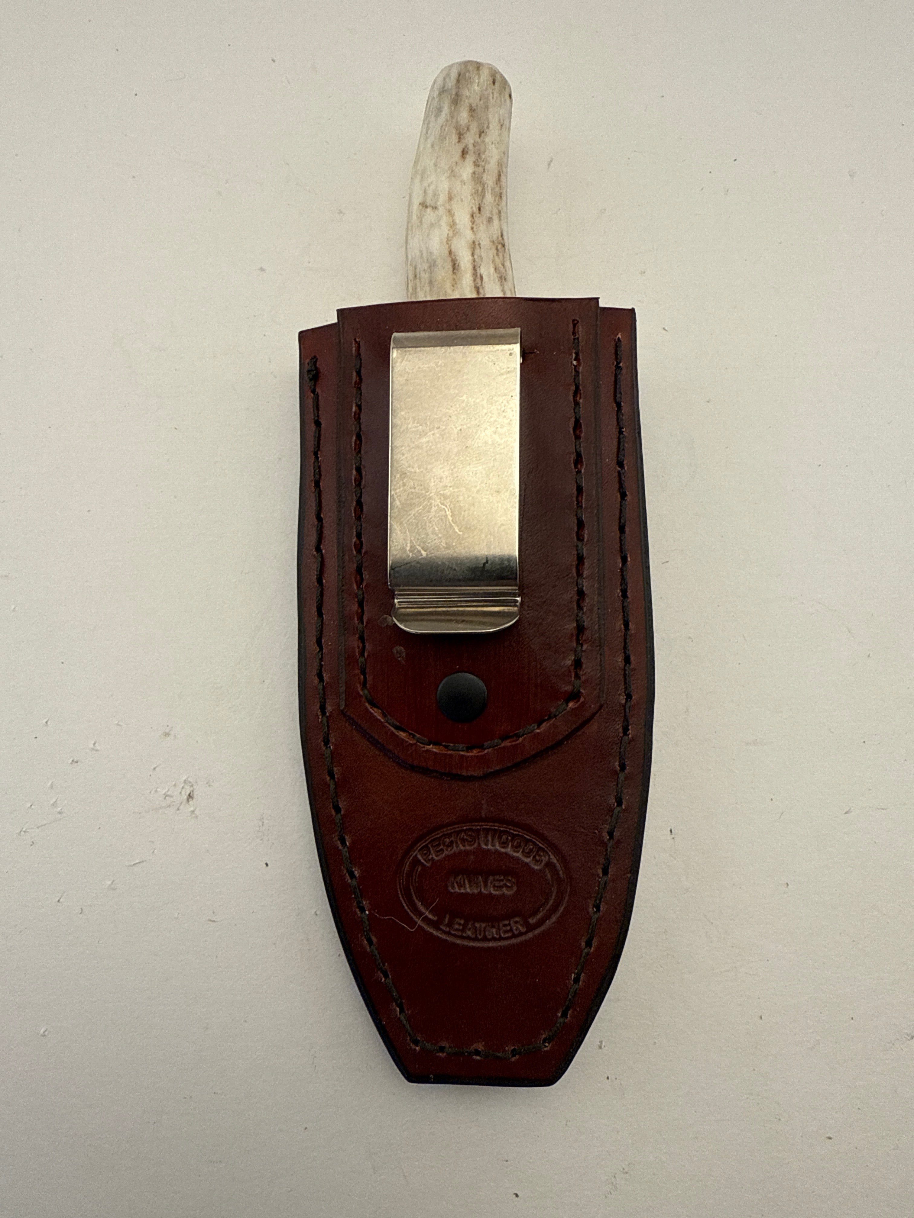 Pecks Woods Leather - Whitetail antler boot knife #131