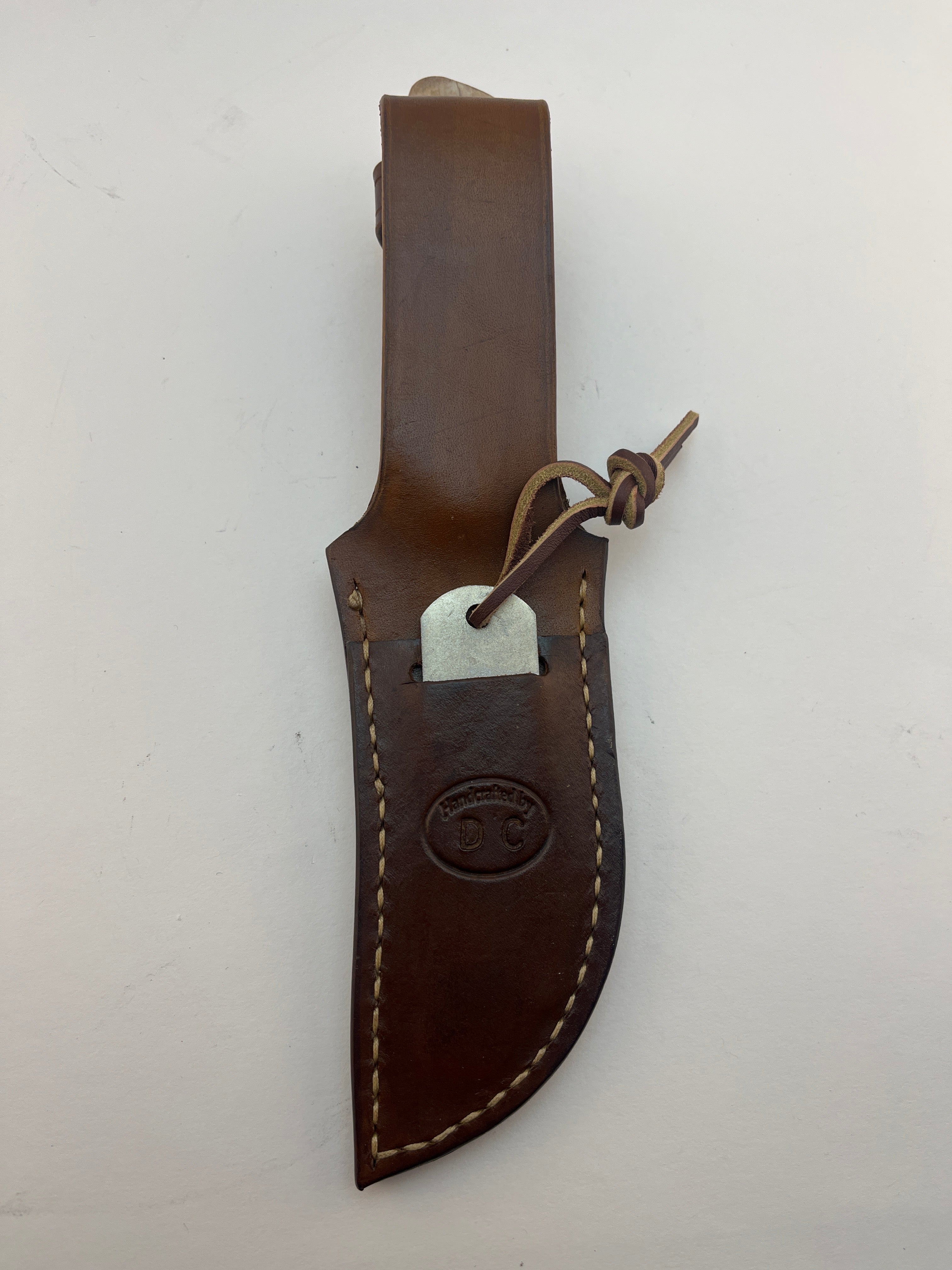 Pecks Woods Leather - Knife, Diamond Sharpener, and Leather sheath #89