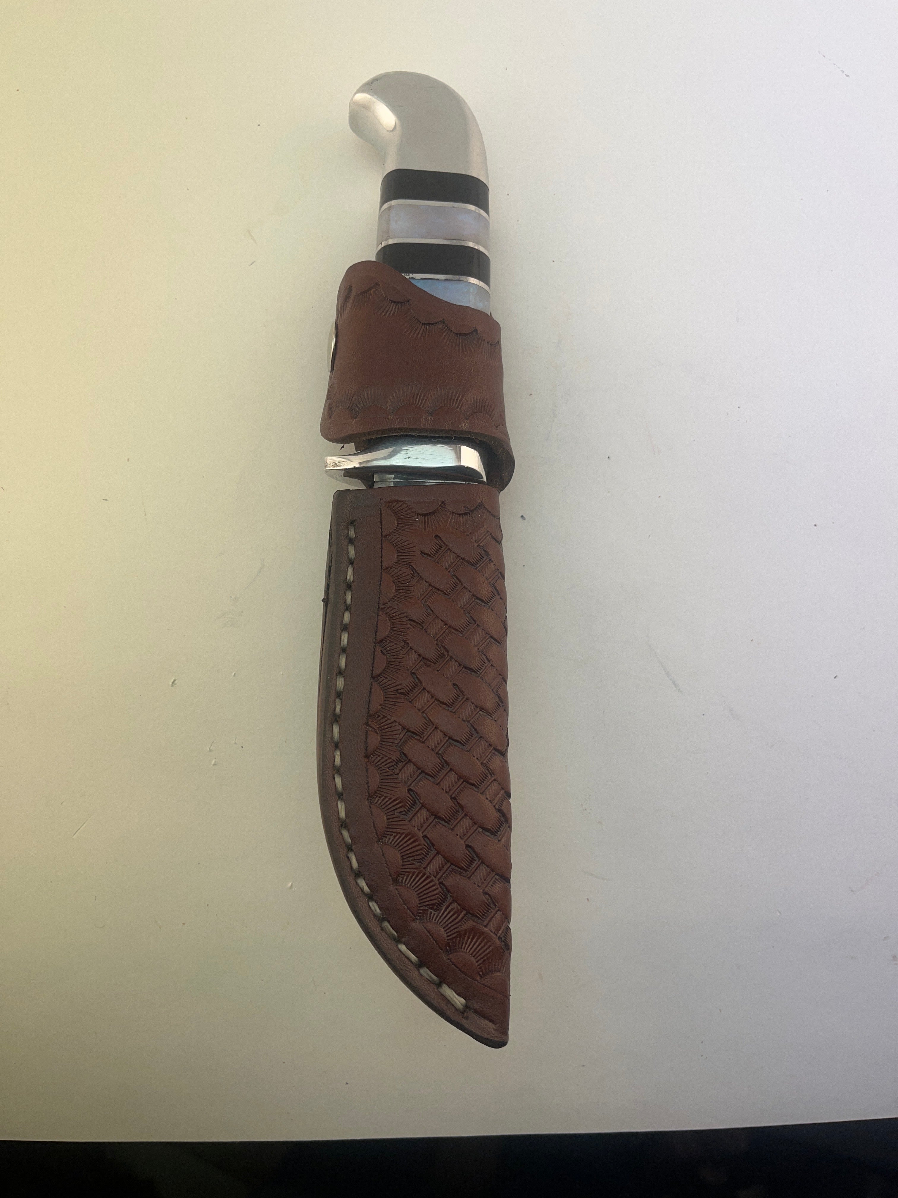 Skala Custom Knives - (Helle Bowie Blade) Buffalo Horn / Acrylic / Aluminum- #137