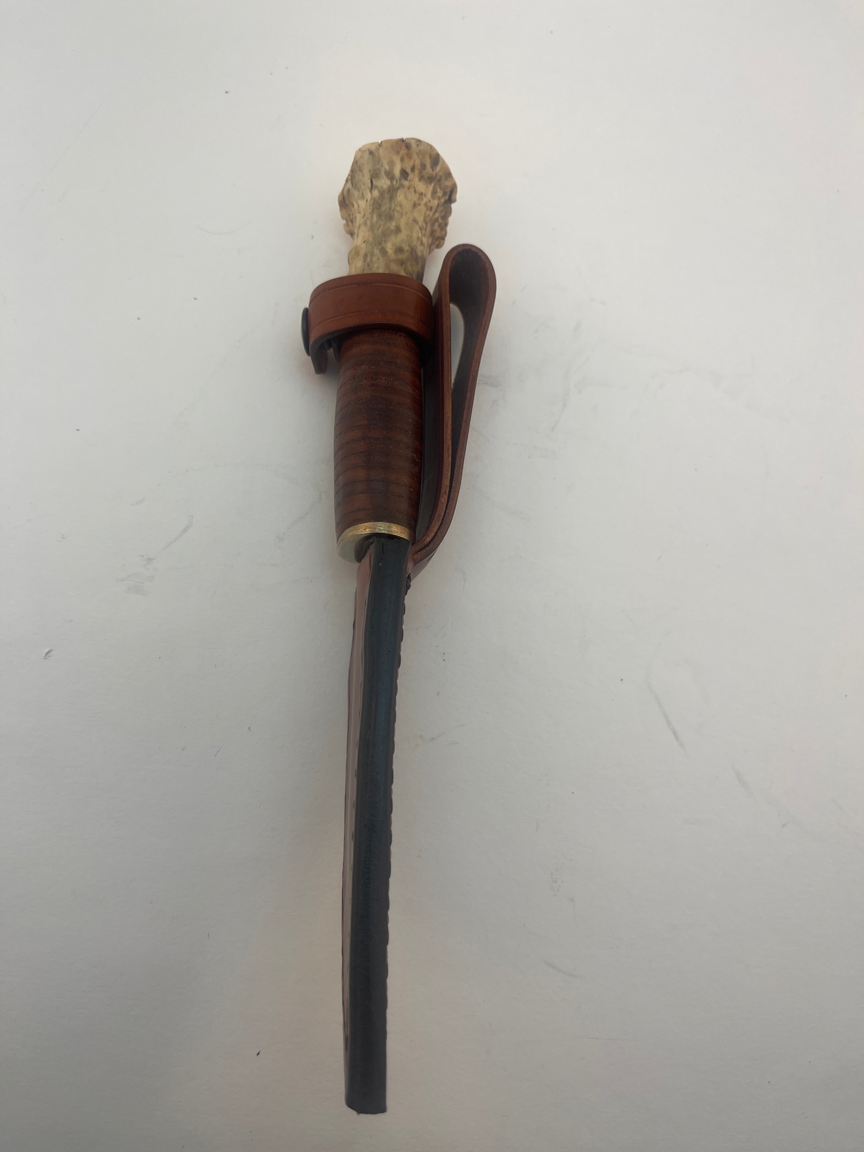 Pecks Woods Leather - Whitetail Antler/Leather Spacer Handle #104