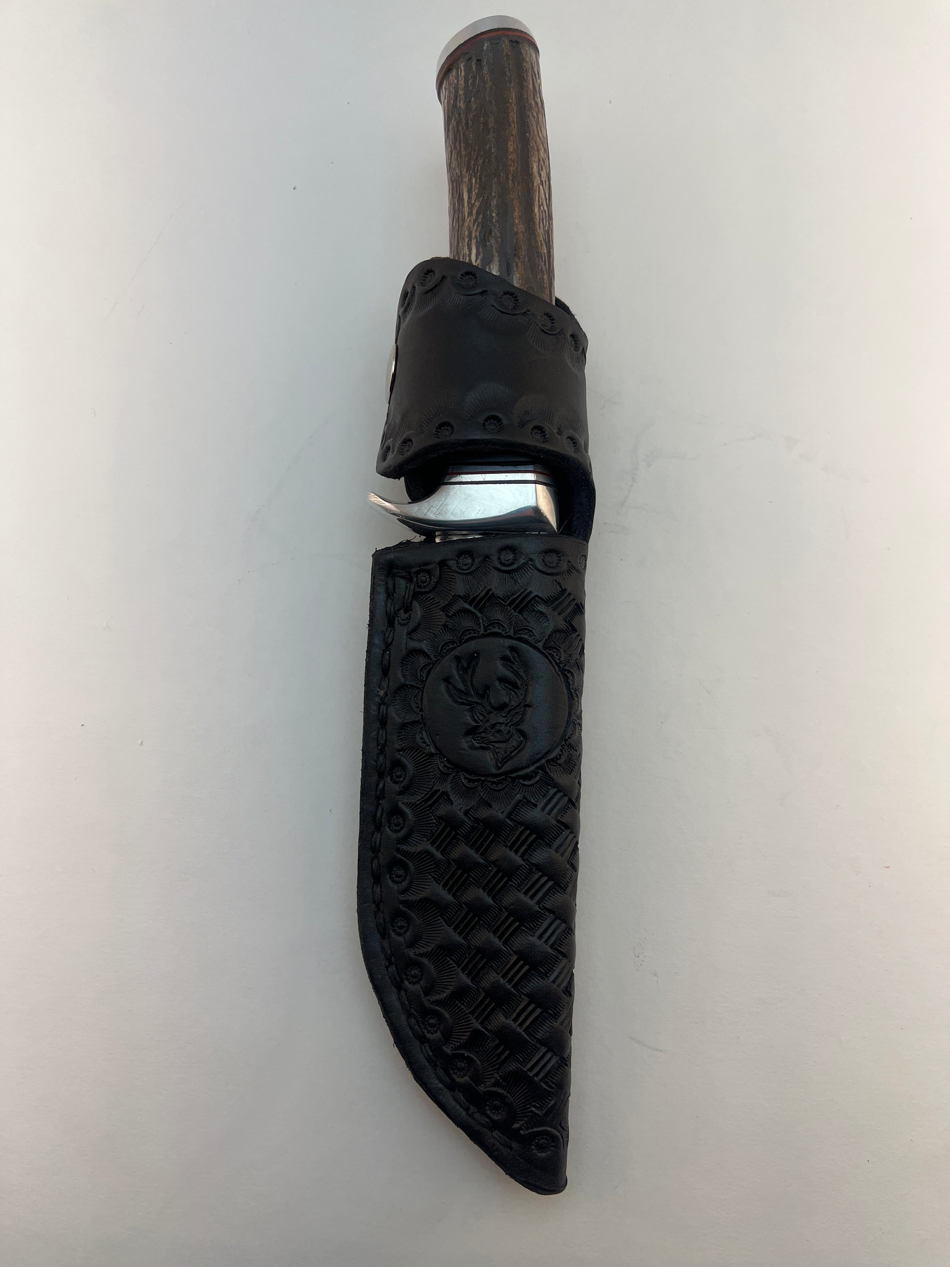 Skala Custom Knives - (Helle Bowie Blade) Red Stag Handle - #128