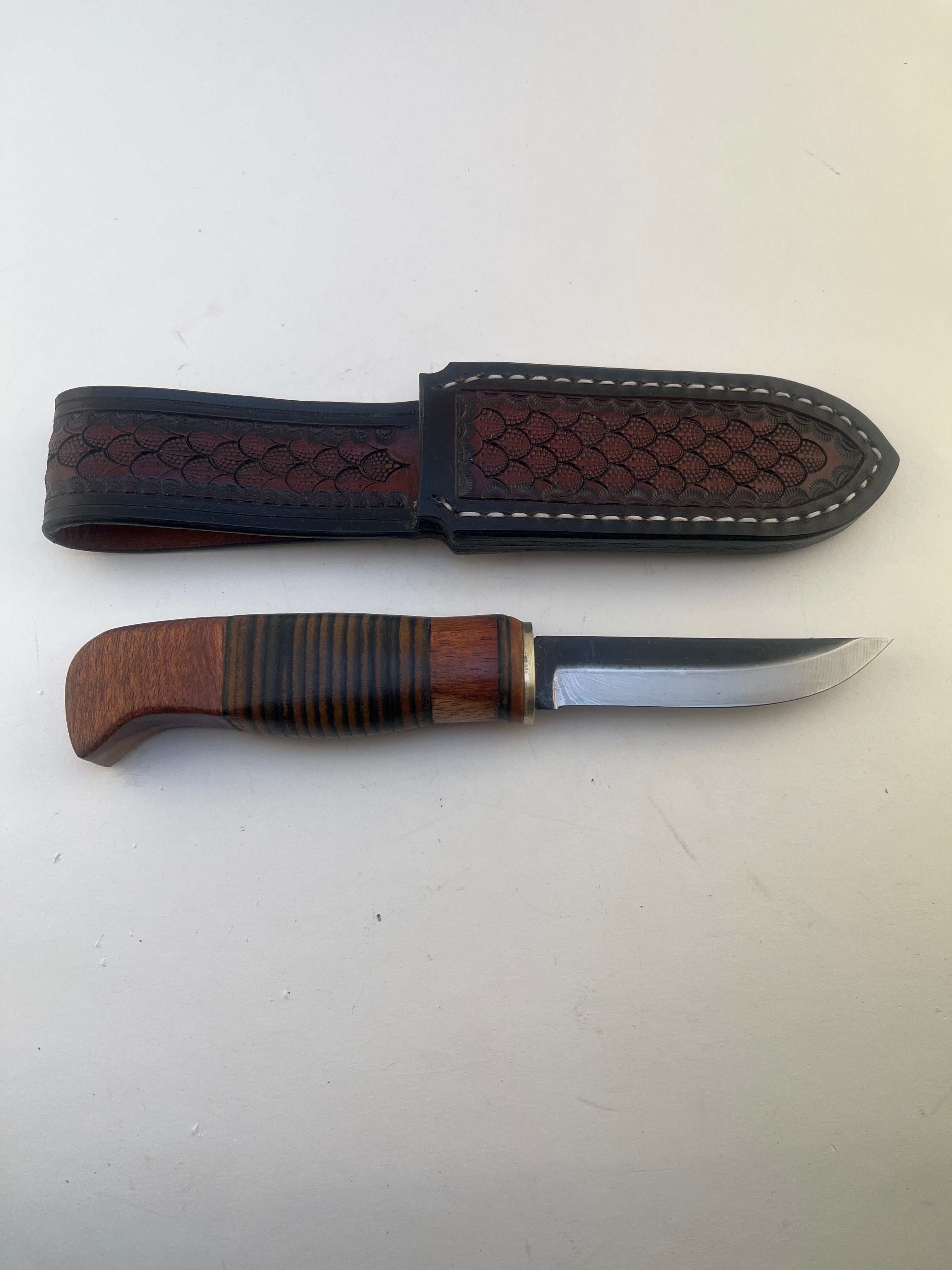 Pecks Woods Leather - Oak & Leather Spacer handle . Magnetic Retention! #112