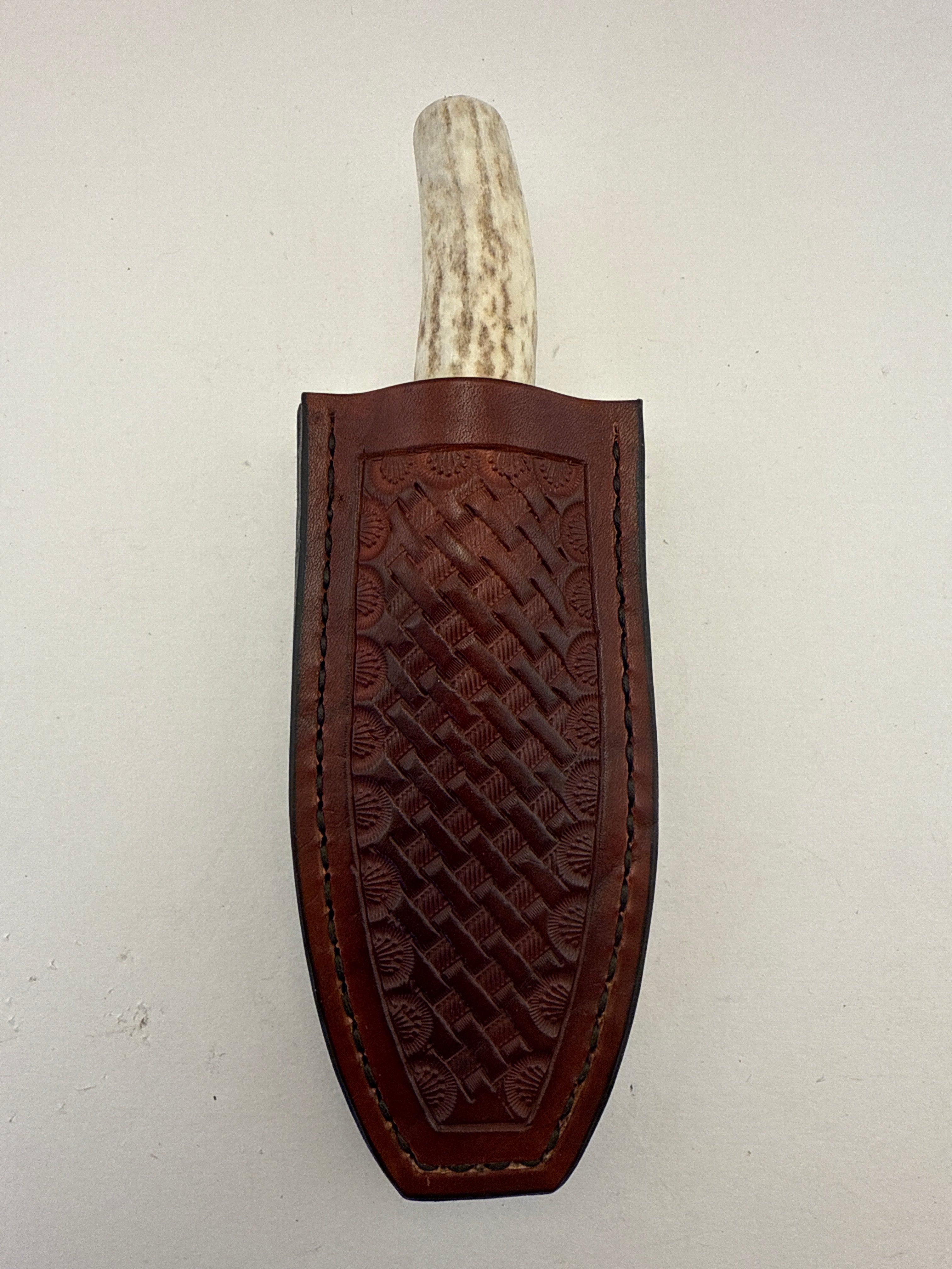 Pecks Woods Leather - Whitetail antler boot knife #131