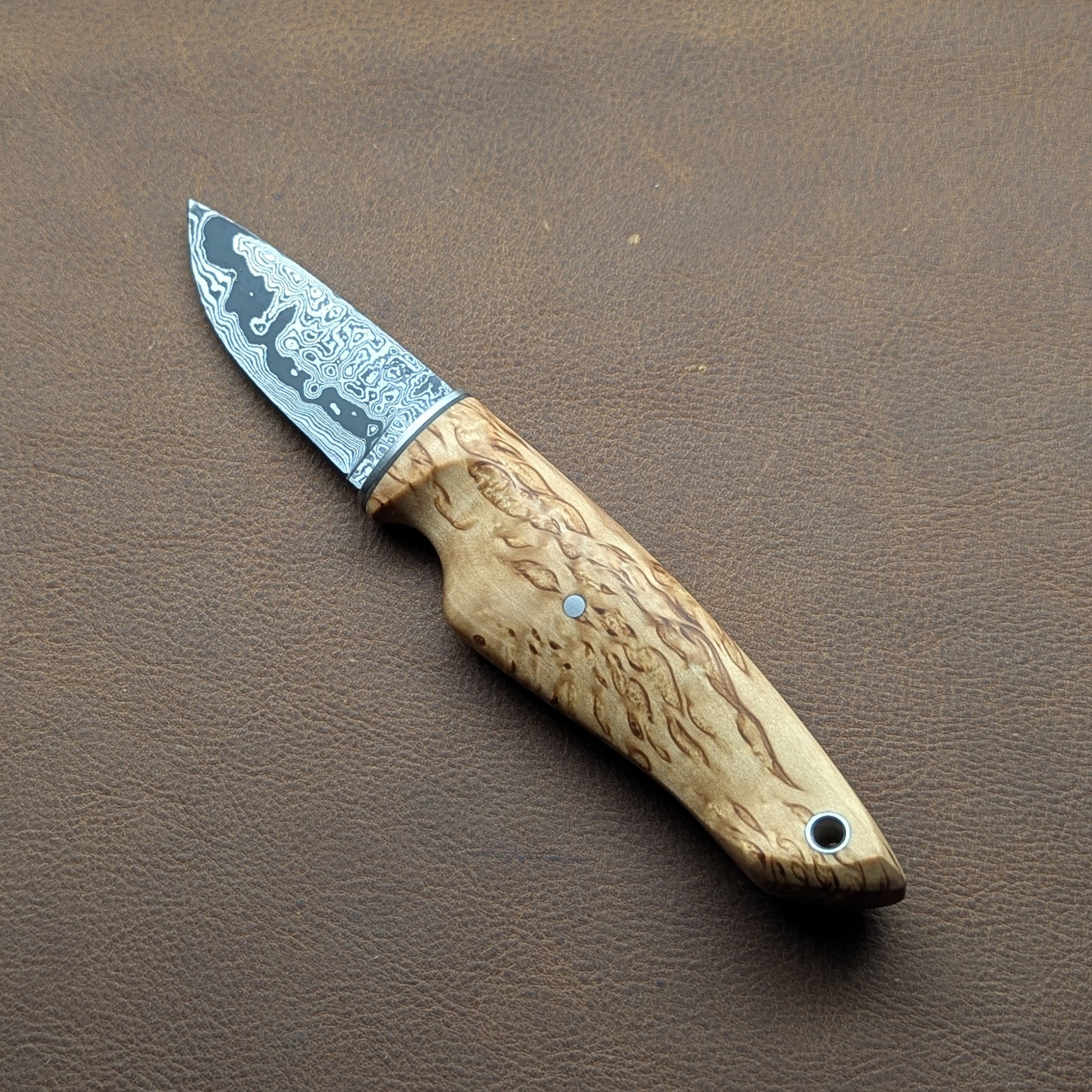 Thacker Knives #18 Damascus Bruk Puukko EDC