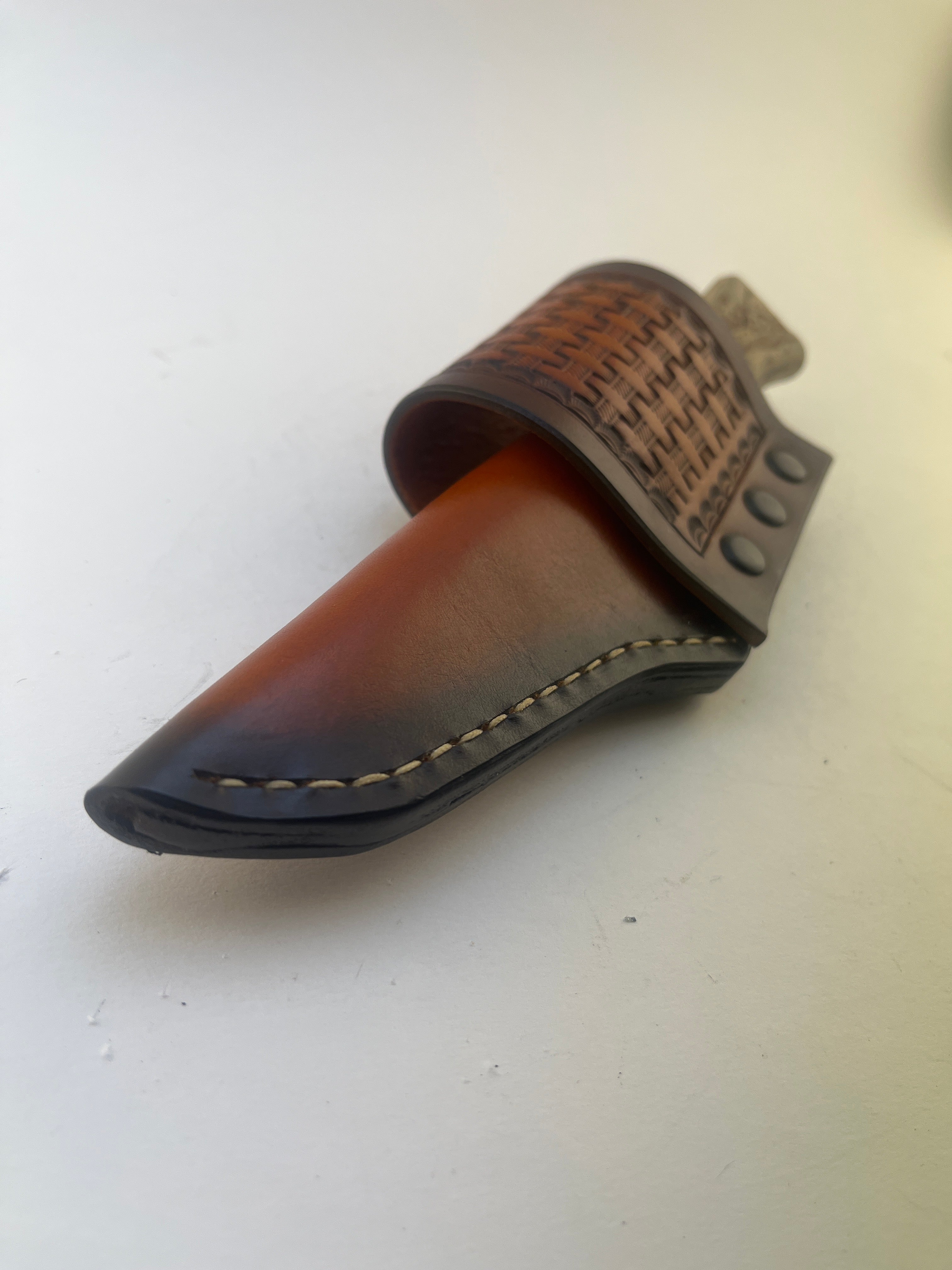 Pecks Woods Leather - Whitetail Antler / Leather Spacer Handle with Scout Carry Sheath #110