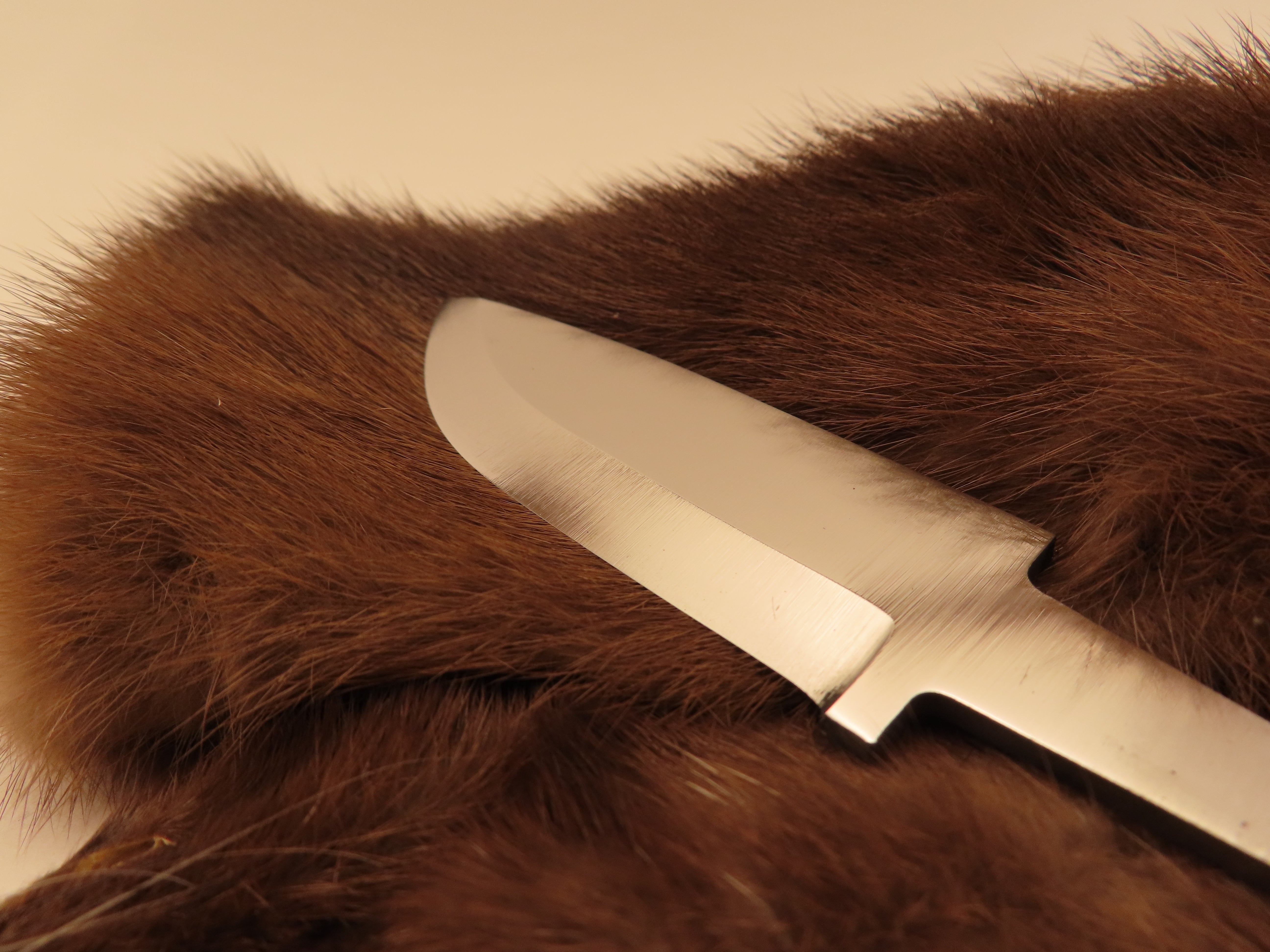 Lauri Small Skinner 82 Stainless Steel Blade with Ricasso (True Scandi with 0 Secondary Bevel)