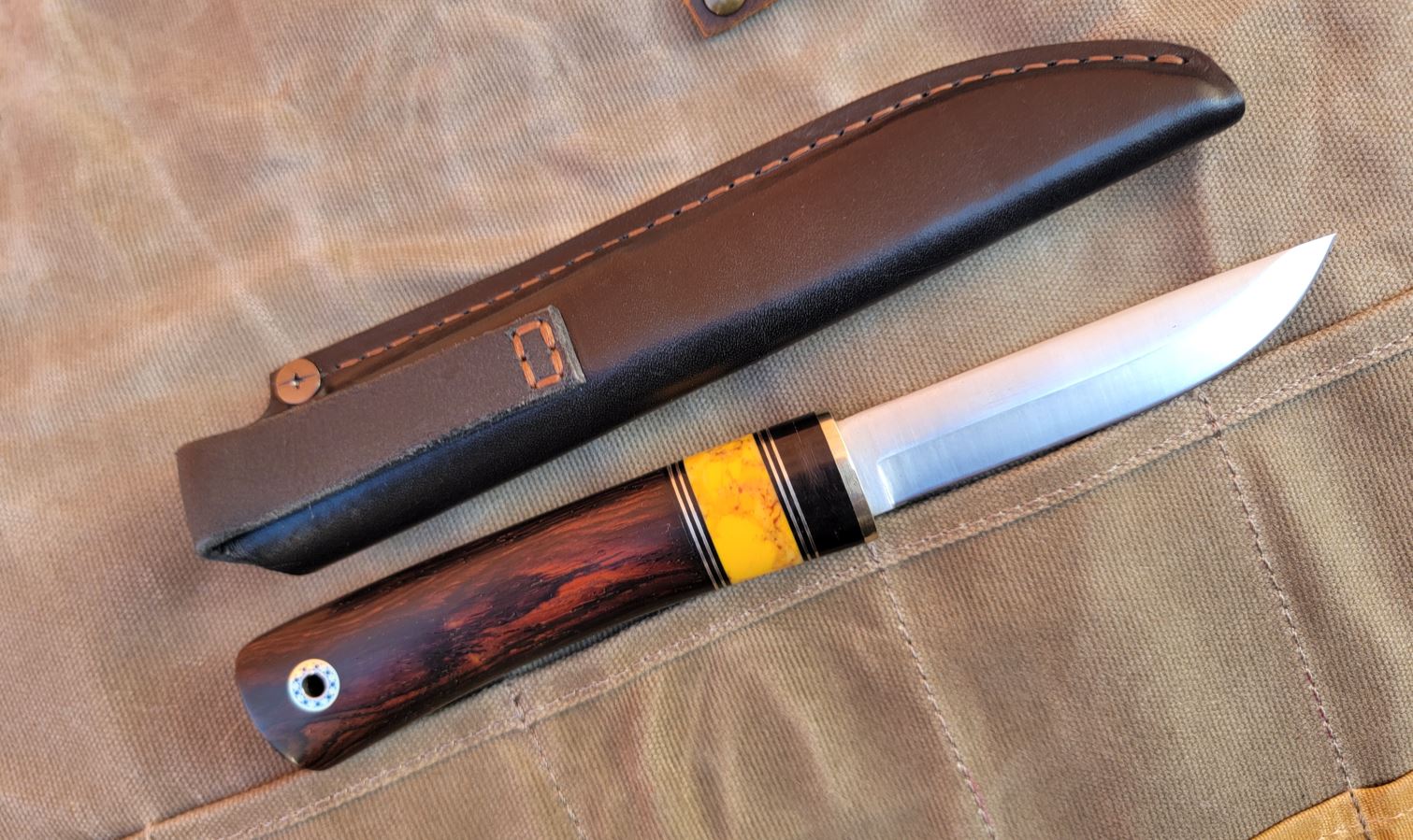Pete's Custom Knives - Midsize Utility Puukko with TruStone Jasper #17