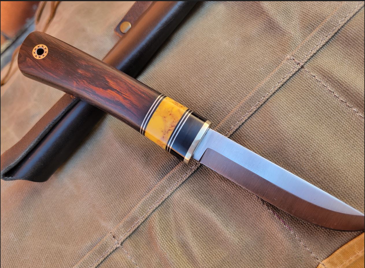 Pete's Custom Knives - Midsize Utility Puukko with TruStone Jasper #17
