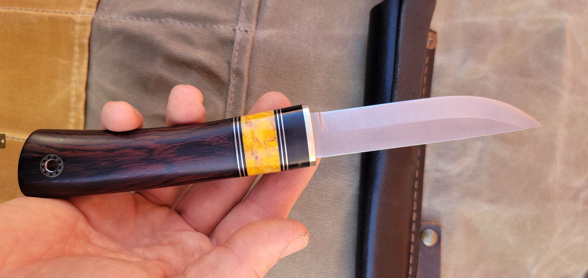 Pete's Custom Knives - Midsize Utility Puukko with TruStone Jasper #17