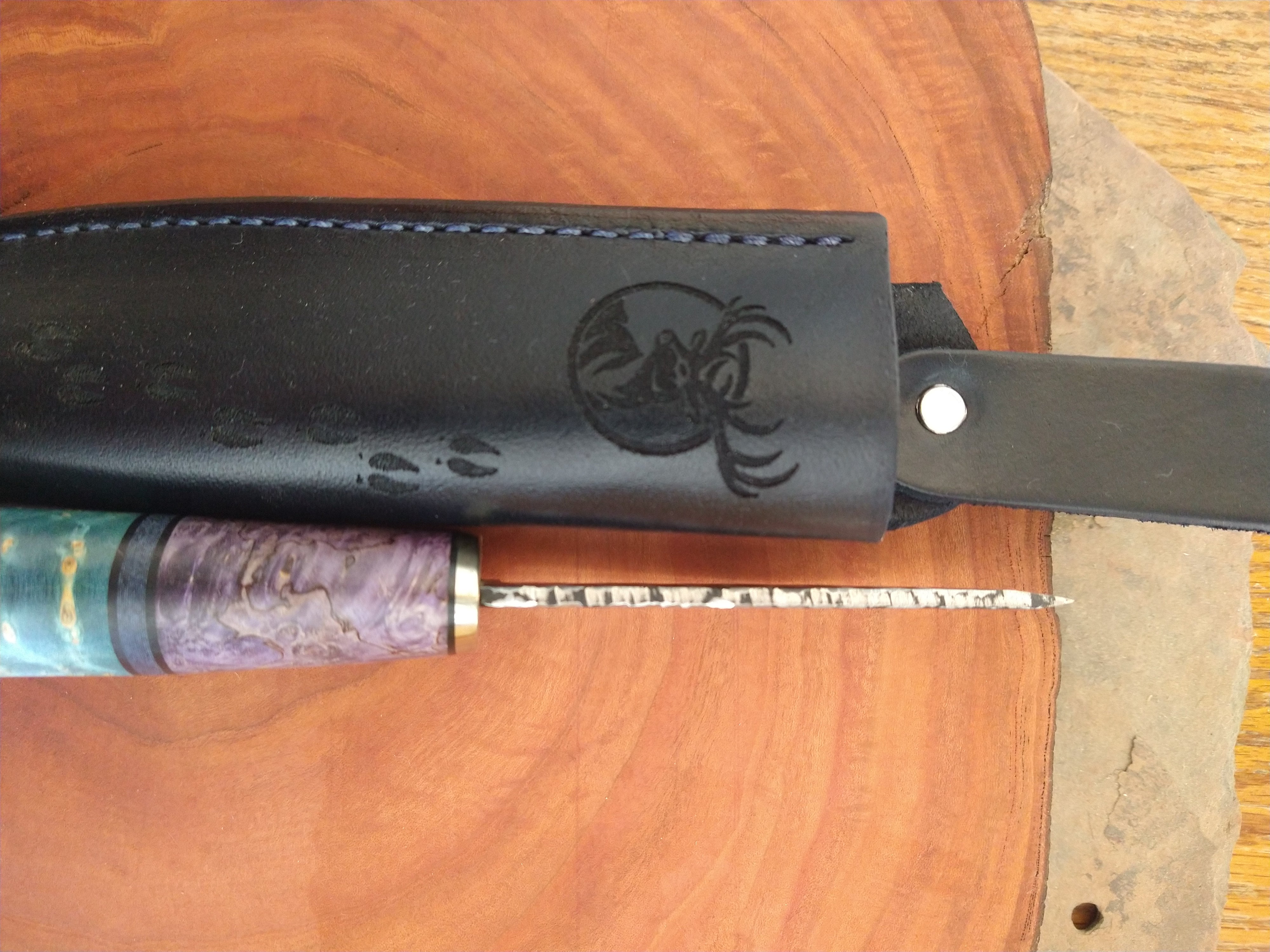 Kola Woodcraft Knives - The Dyed Burl - #19