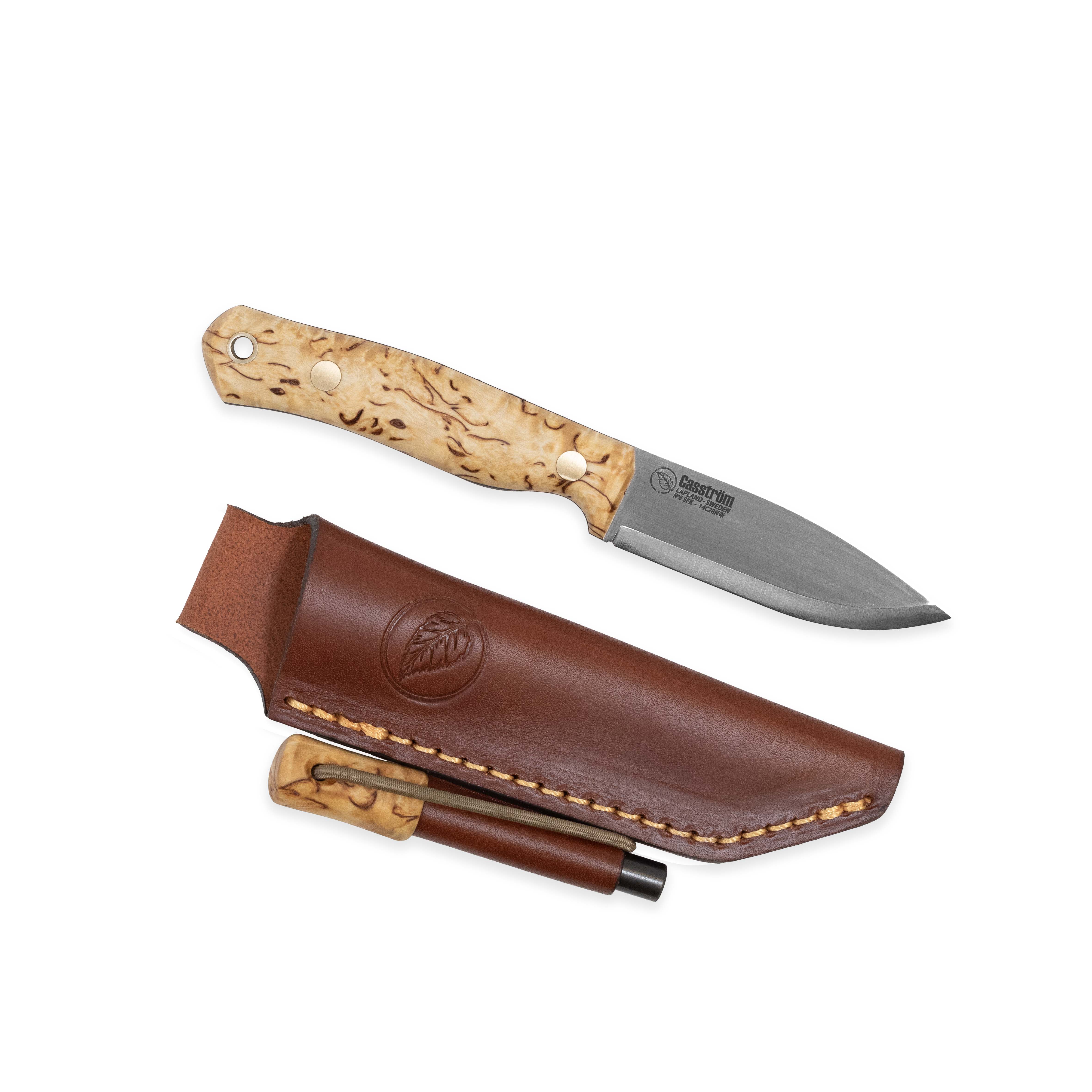 Casstrom No. 8 SFK, Curly Birch with Fire Striker
