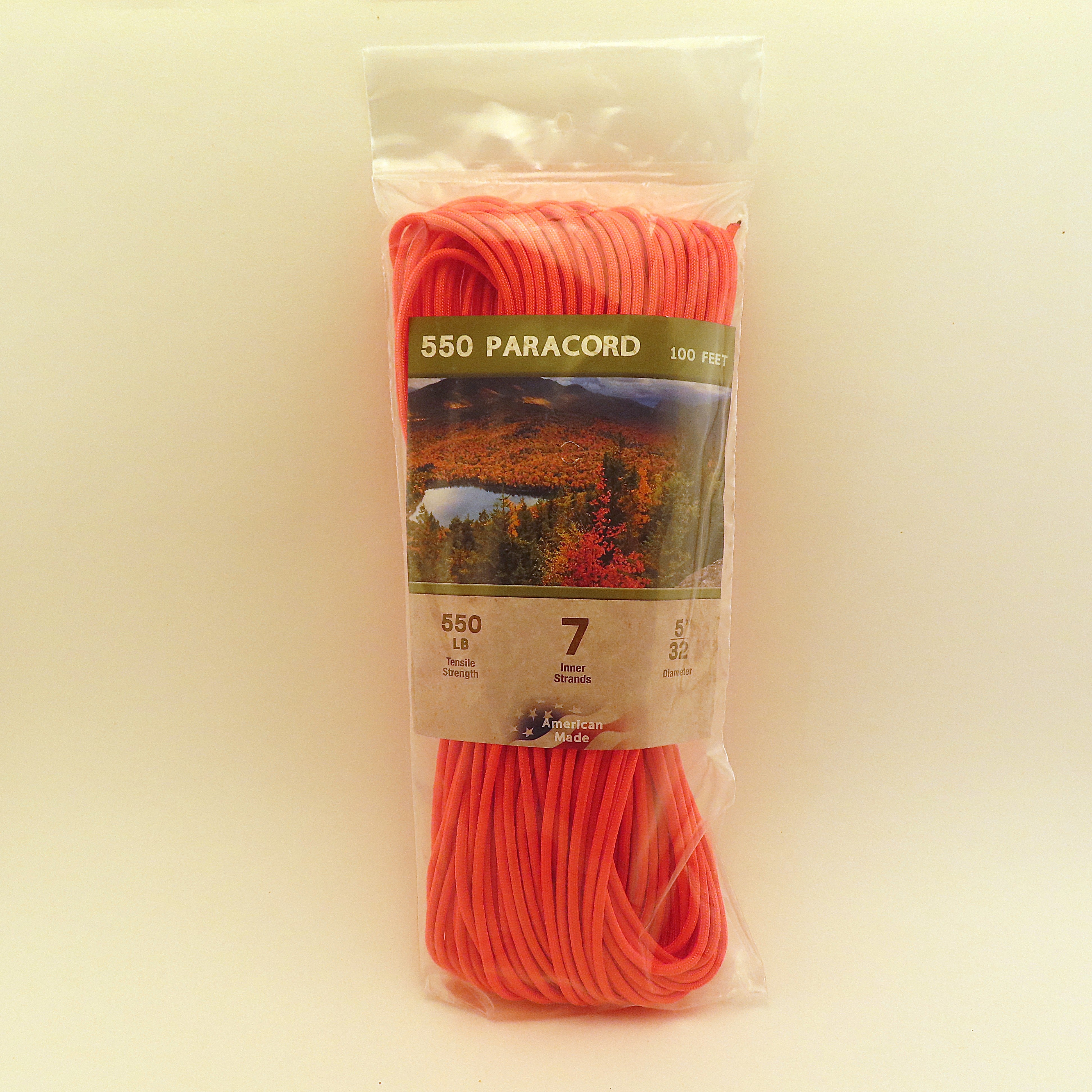 Paracord - 550 Type III Commercial Fish and Fire Survival 100'