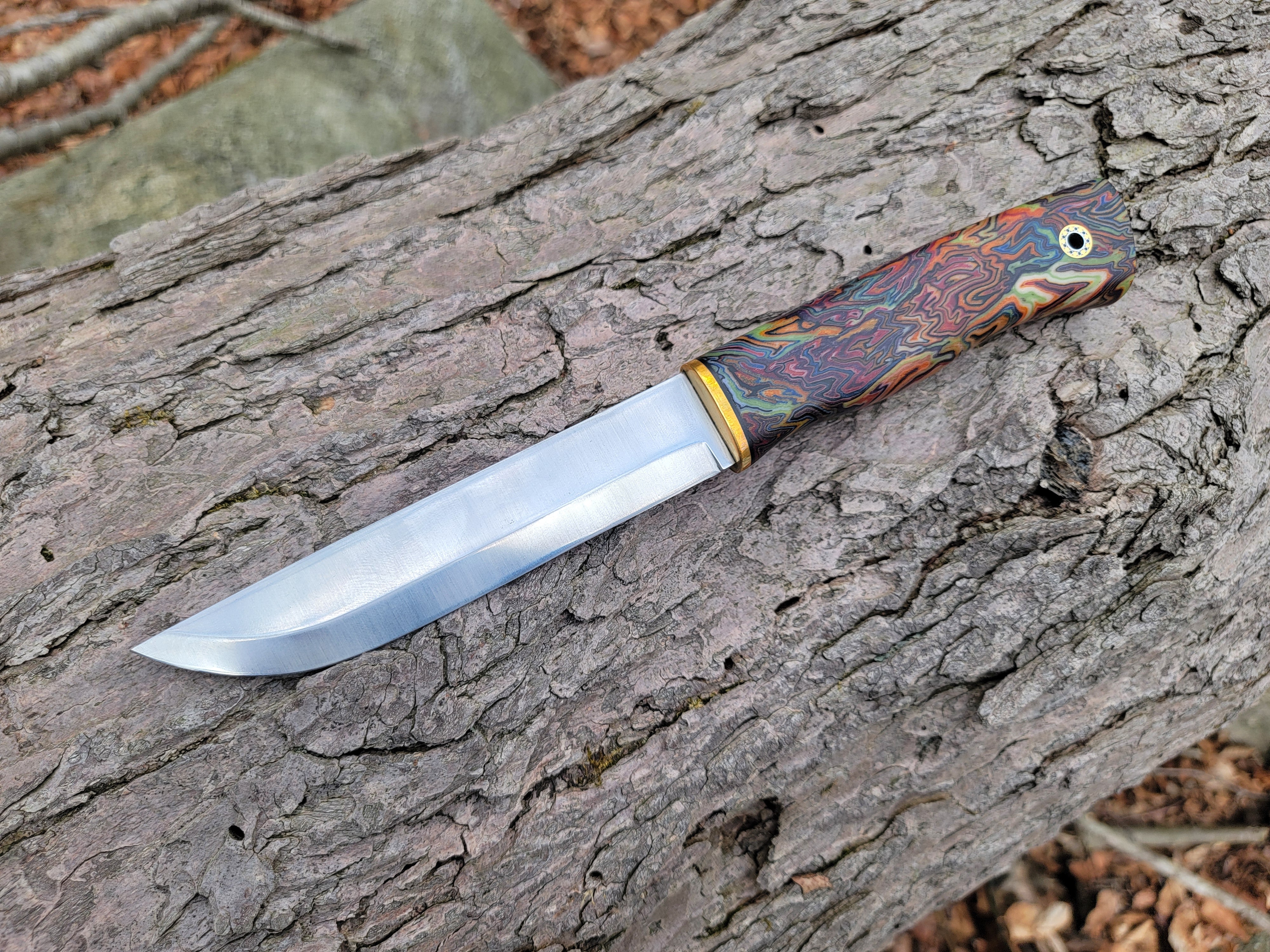 Pete's Custom Knives - Colorful Micarta Leuku #12