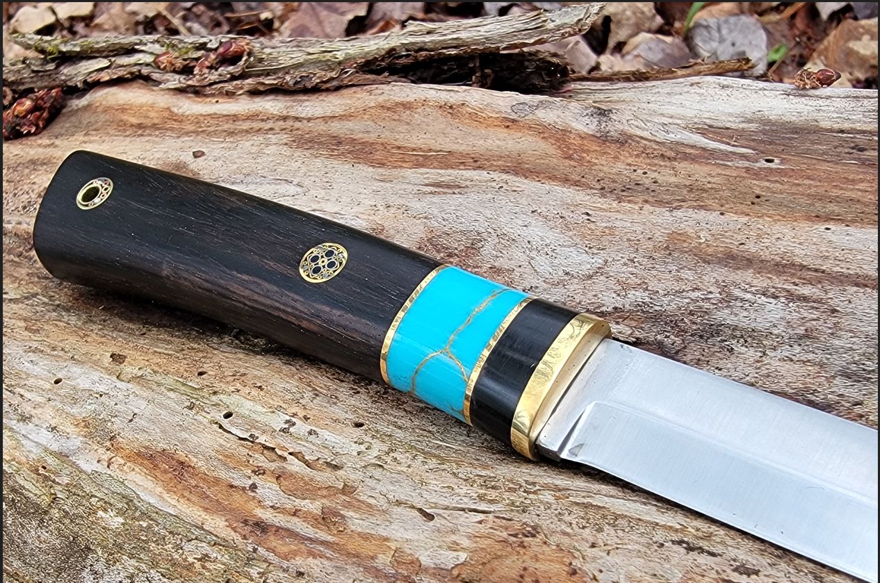 Pete's Custom Knives - Small EDC/Neck Puukko with TruStone Turquoise #16