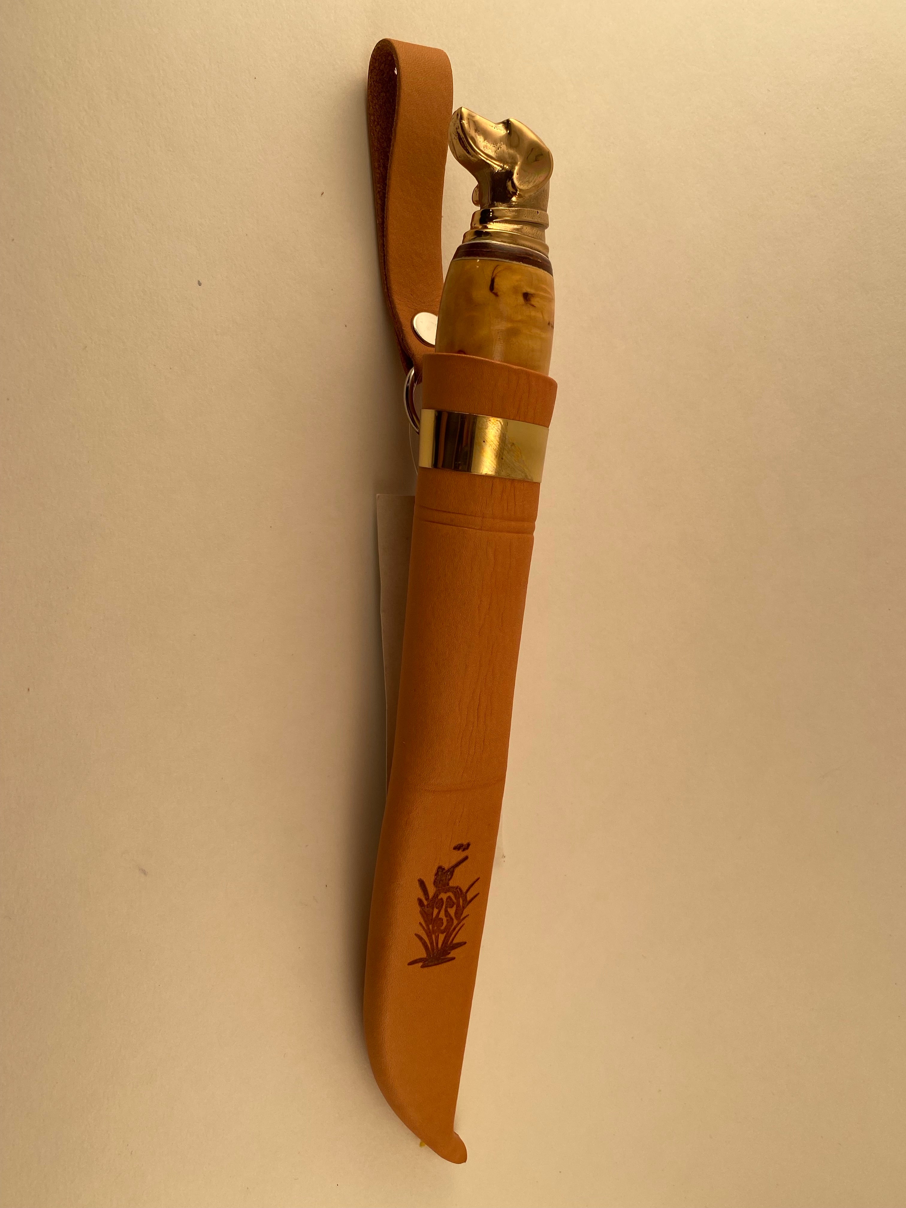 Järvenpää Outdoor Bushcraft Hunting Work Knife Puukko With Hound