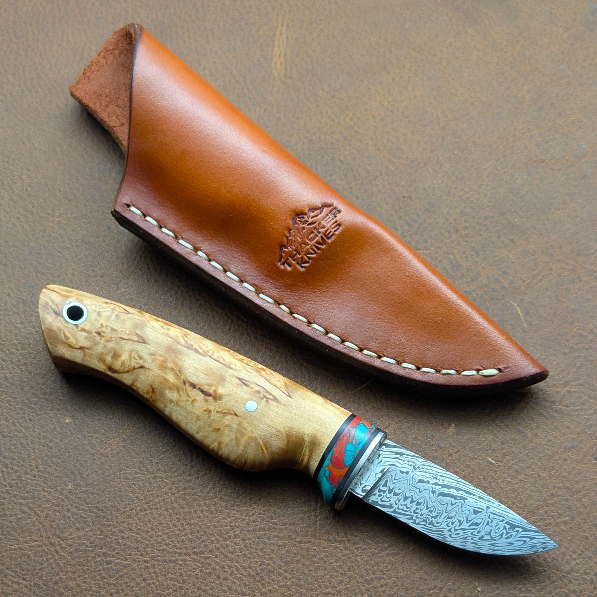 Thacker Knives #30 Damasteel Custom Mini Bruk