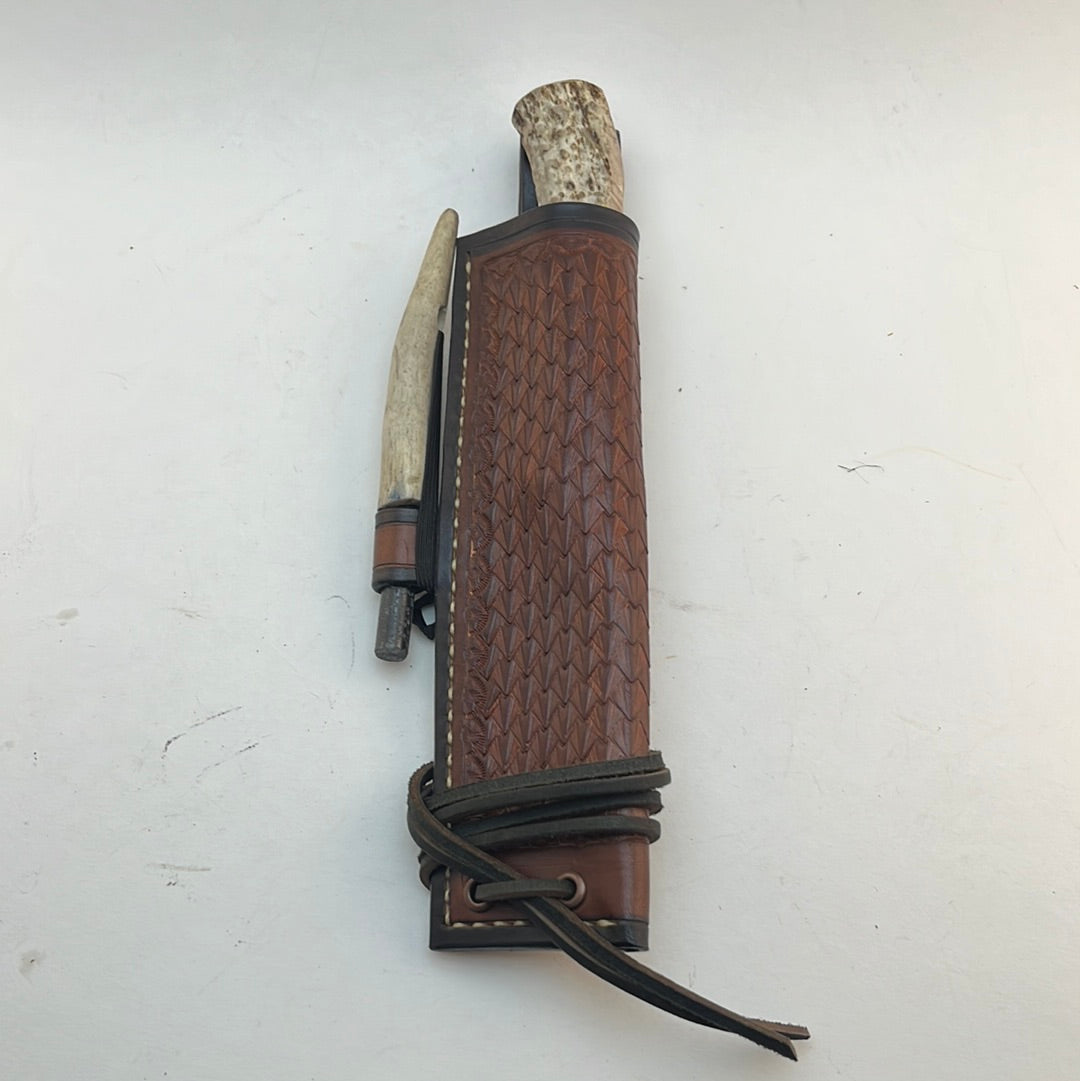 Pecks Woods Leather - Knife, Ferro Rod, and Leather sheath #72