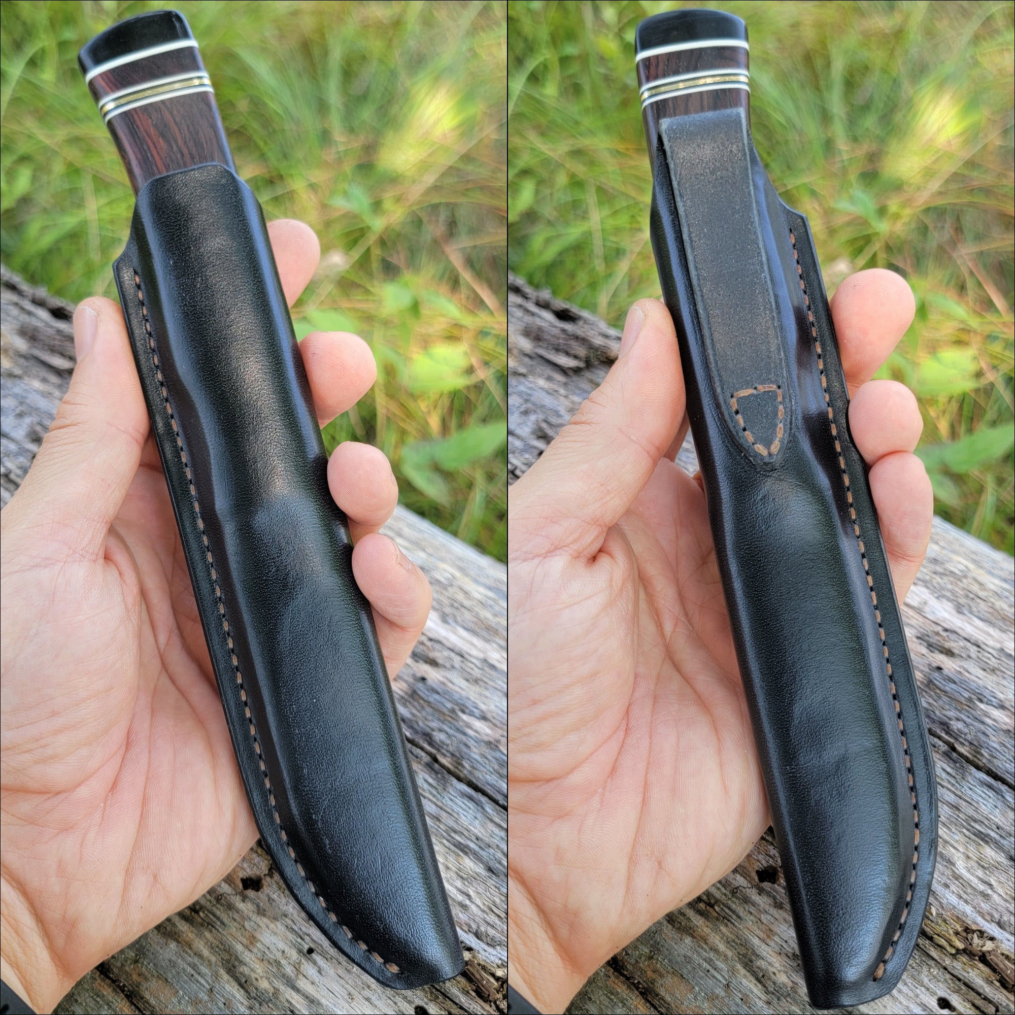 Pete's Custom Knives - Midsize Utility puuko - Turquoise with gold web. #23
