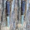 Pete's Custom Knives - Midsize utility puukko-Black Trustone with gold web. #24
