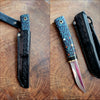 Pete's Custom Knives - Small utility puukko -Blue Micarta Lauri-95   #26
