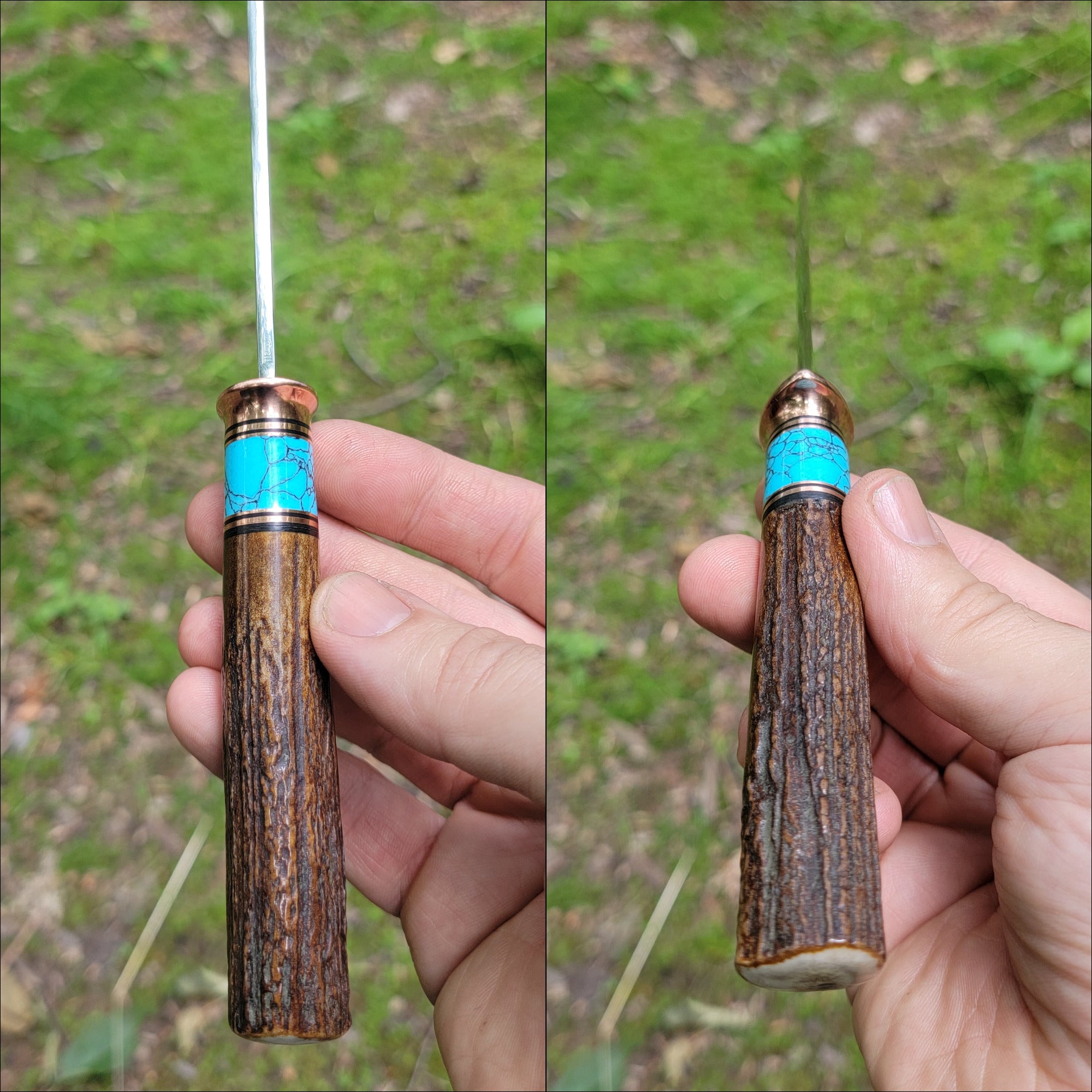 Pete's Custom Knives - All-around Knife. Lauri 95 - Turquoise with Black web #35