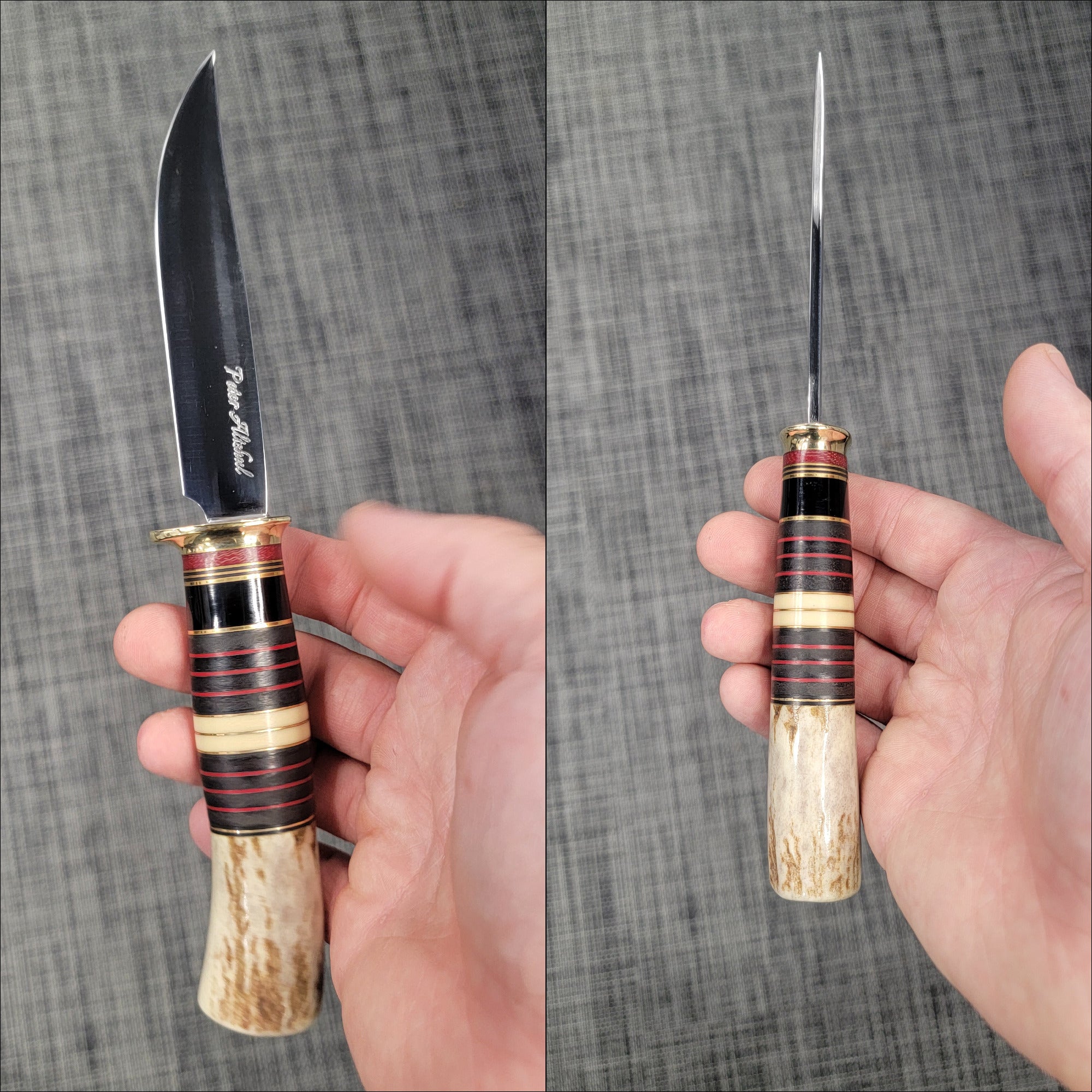 Pete's Custom Knives - Scagel Style Hunter. Convex  grind 105 80CrV2 blade. #41