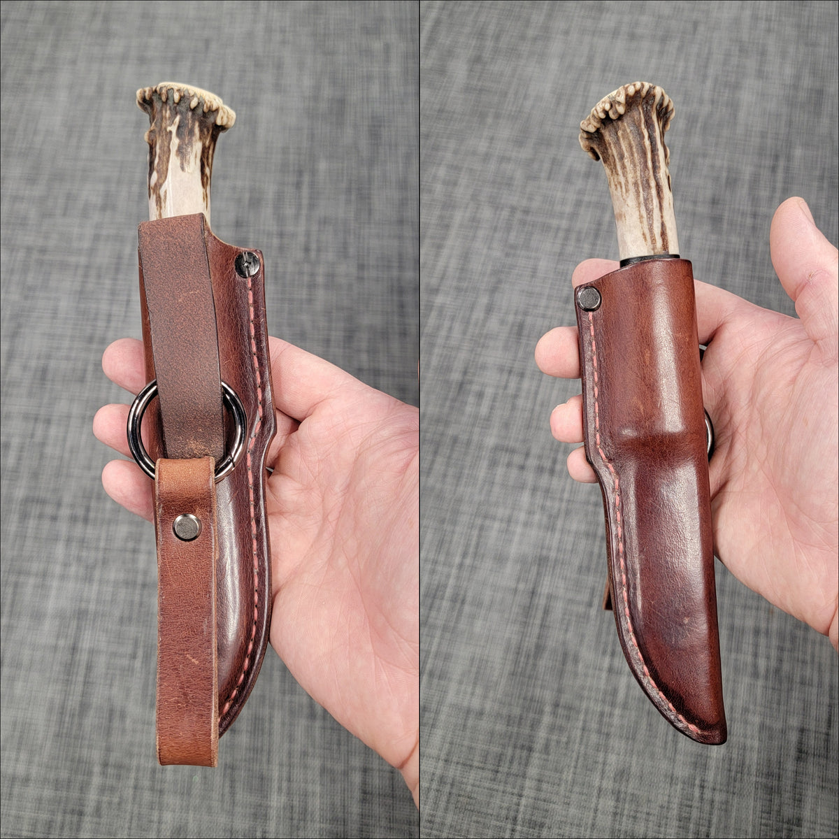 Pete's Custom Knives - Scagel Style knife. Stag crown. Convex blade #44