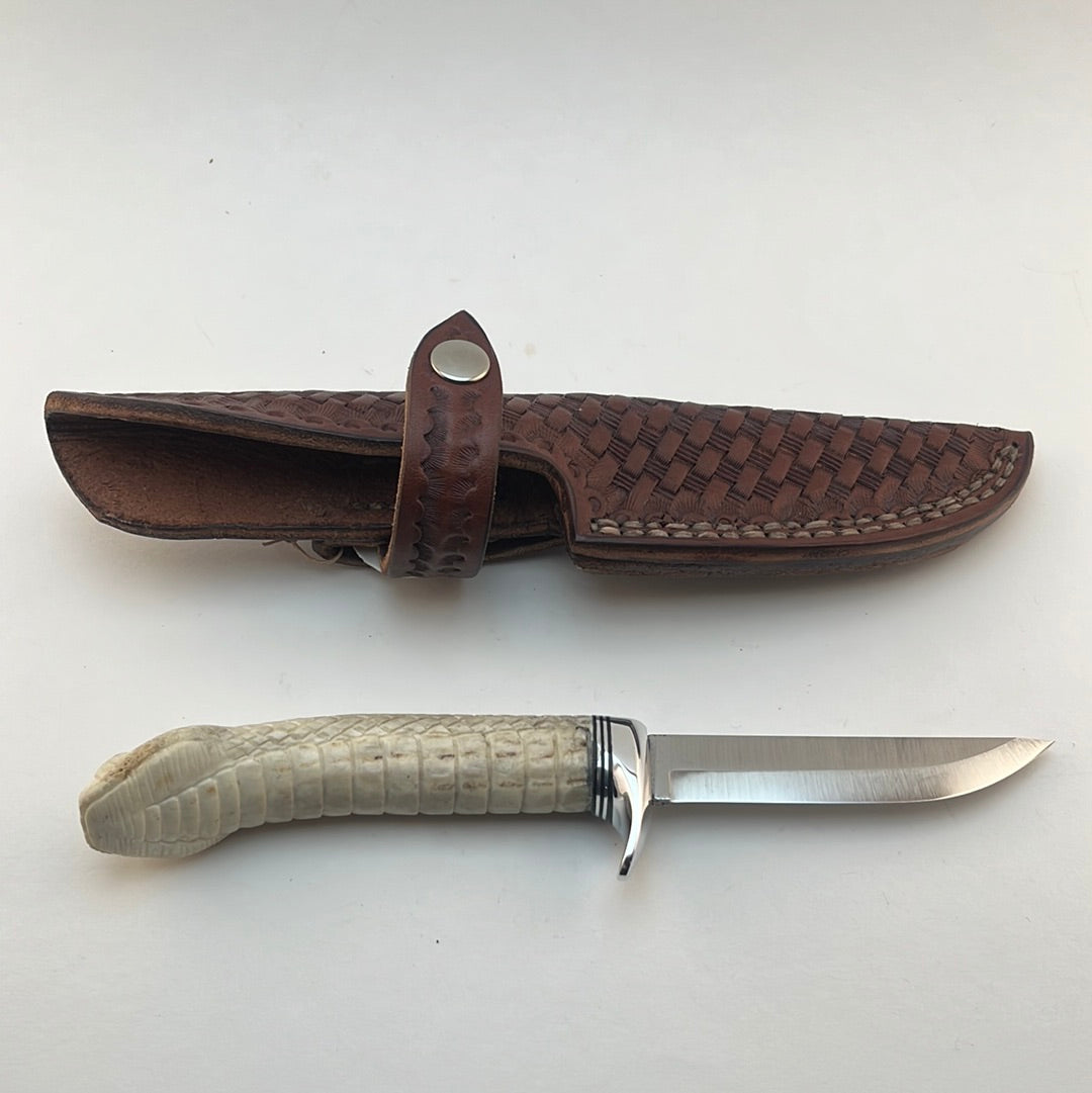 Skala Custom Knives - Carved Snake's Head (whitetail antler) #101