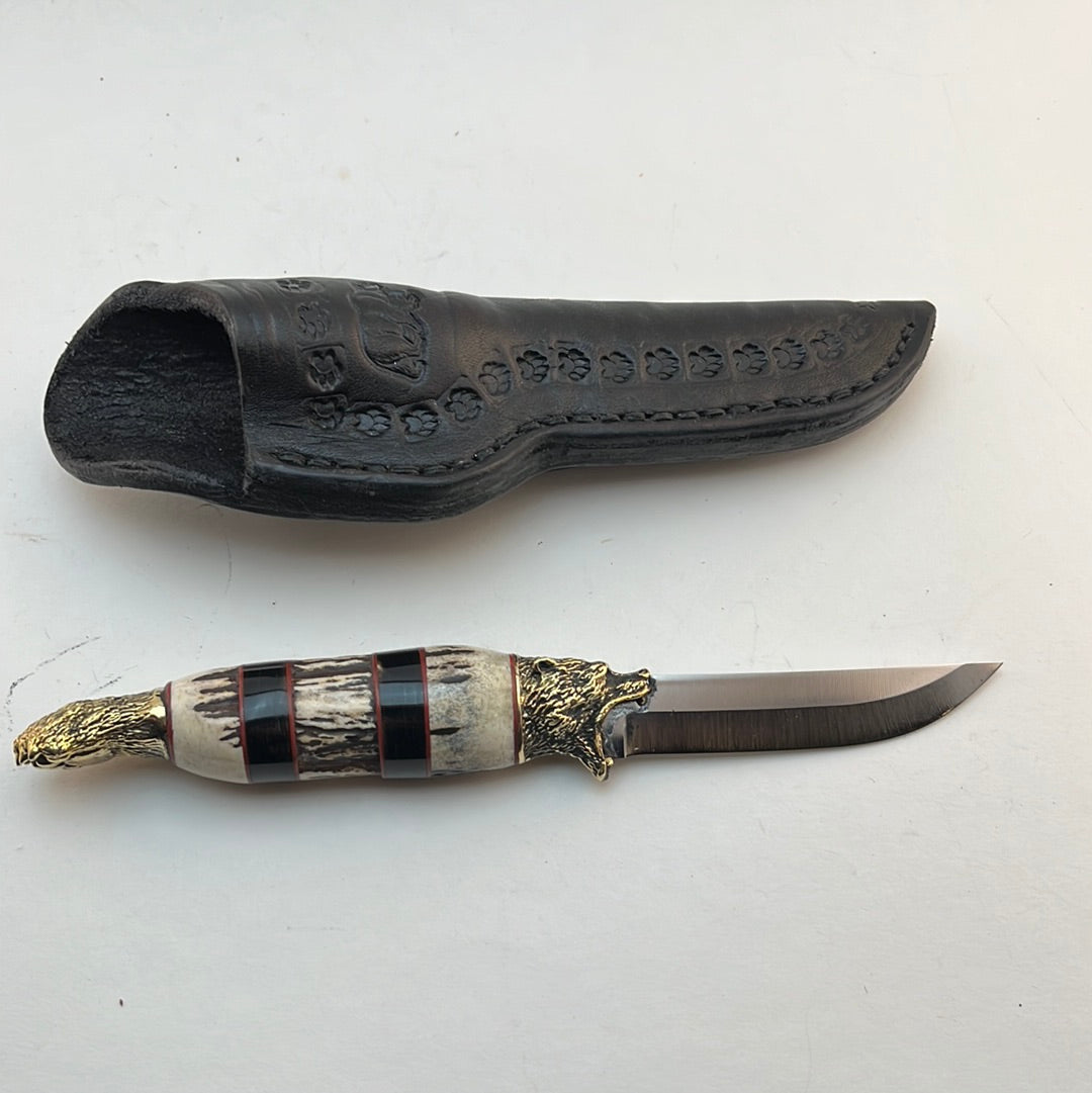 Skala Custom Knives - Bear Head/Claw with Stag/Buffalo Handle #107
