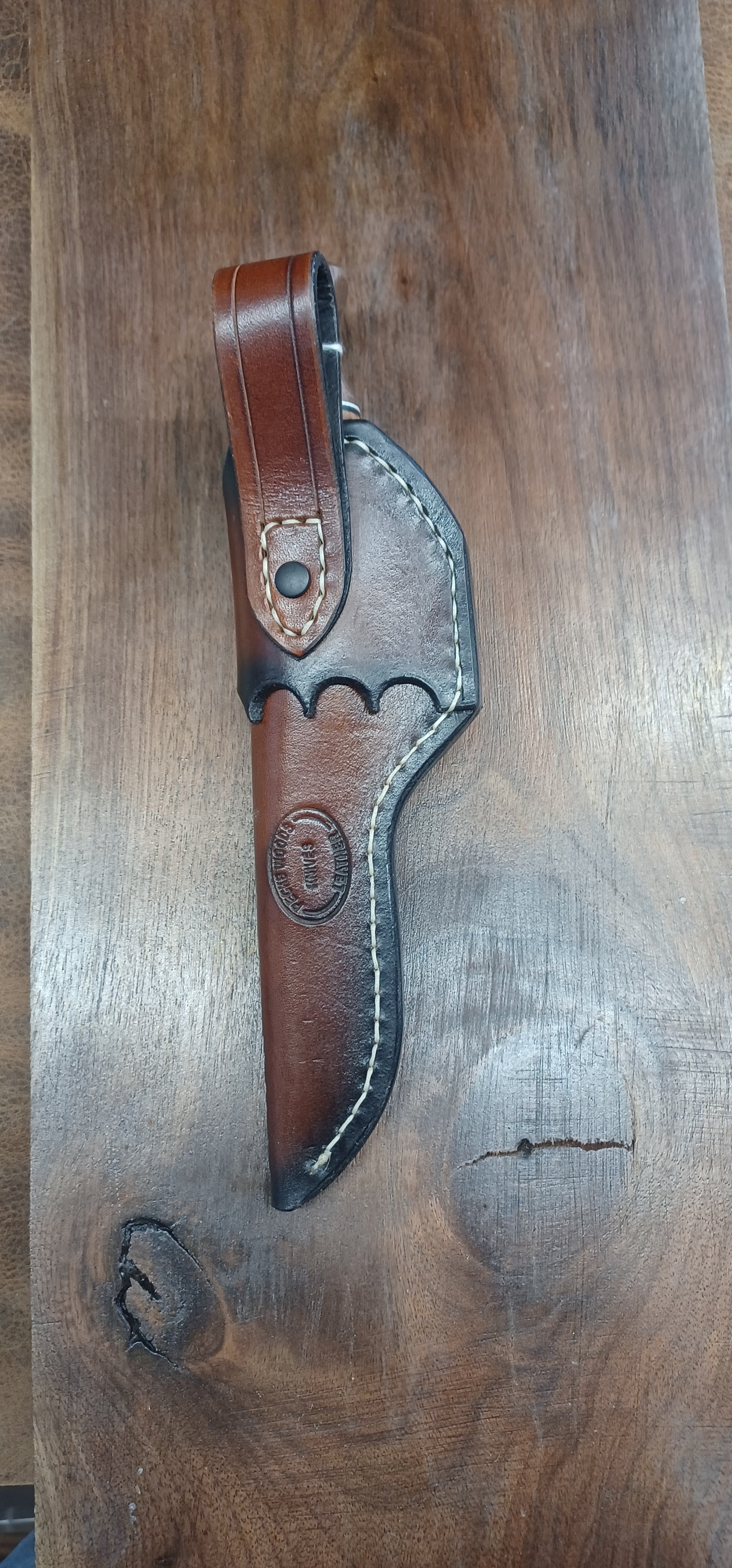 Pecks Woods Leather - Black Walnut / Leather Spacers / G10 #159