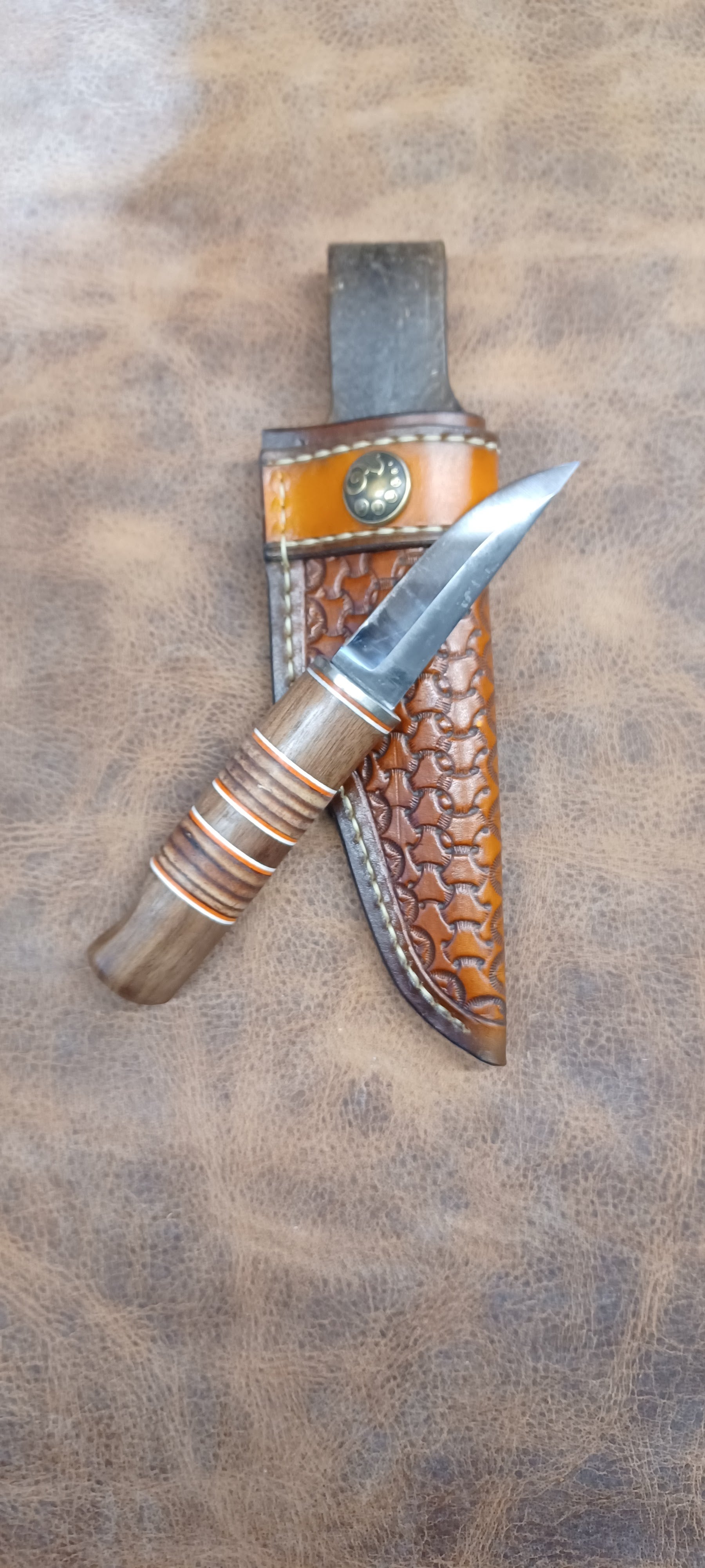 Pecks Woods Leather - Black Walnut / Leather Spacers / G10 #158