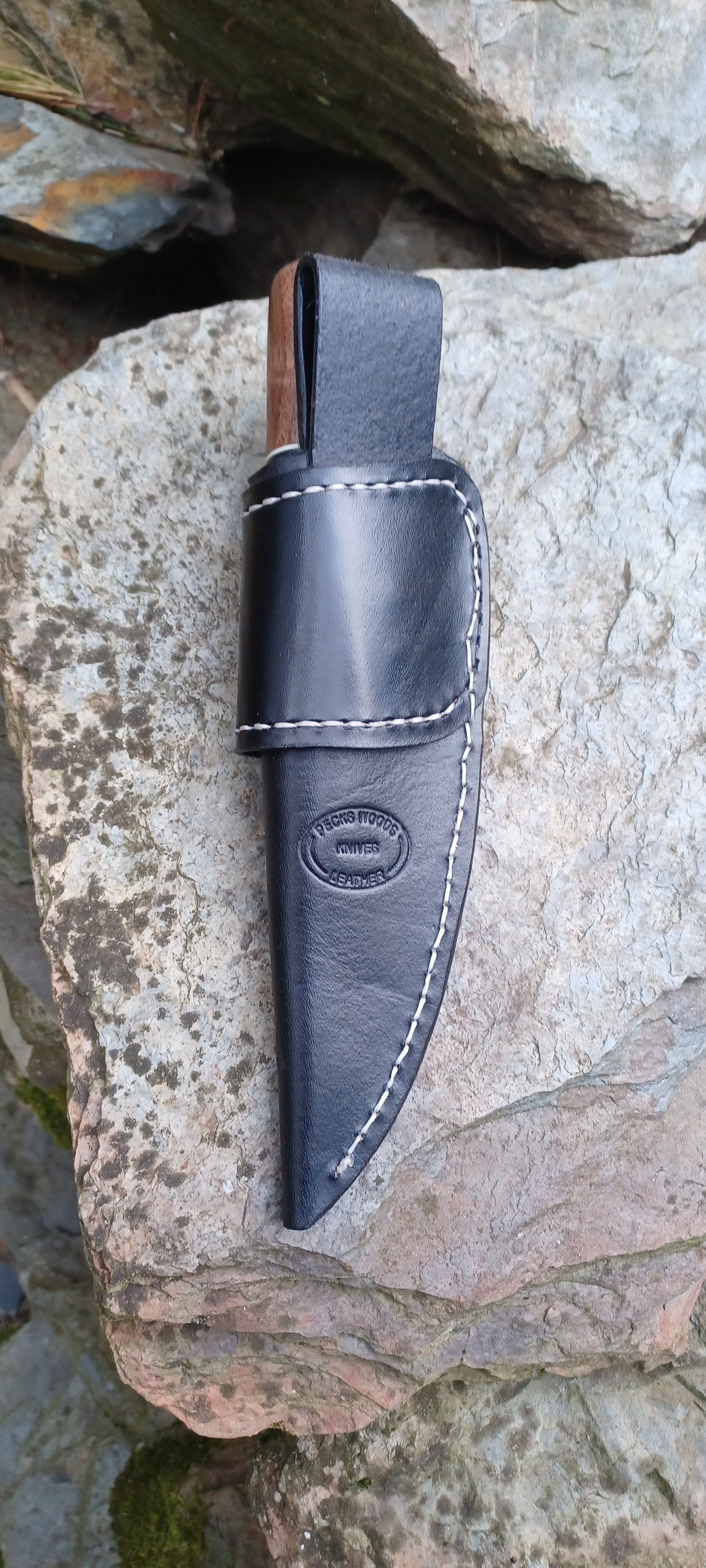 Pecks Woods Leather - Black Walnut / Leather Spacers / G10 #160